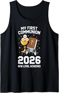 My First Communion 2026 New Level Achieved Video Game Church Tank Top