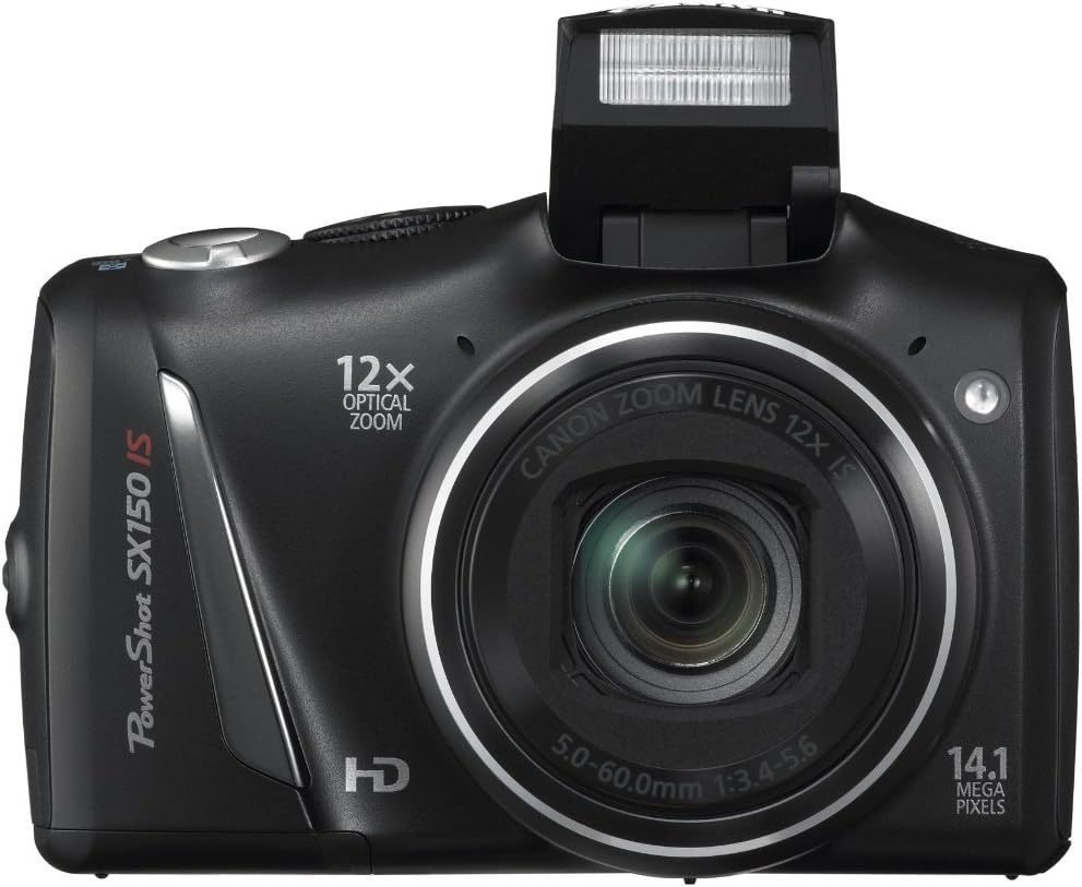 Canon PowerShot SX130IS Digital Camera with flash popped up