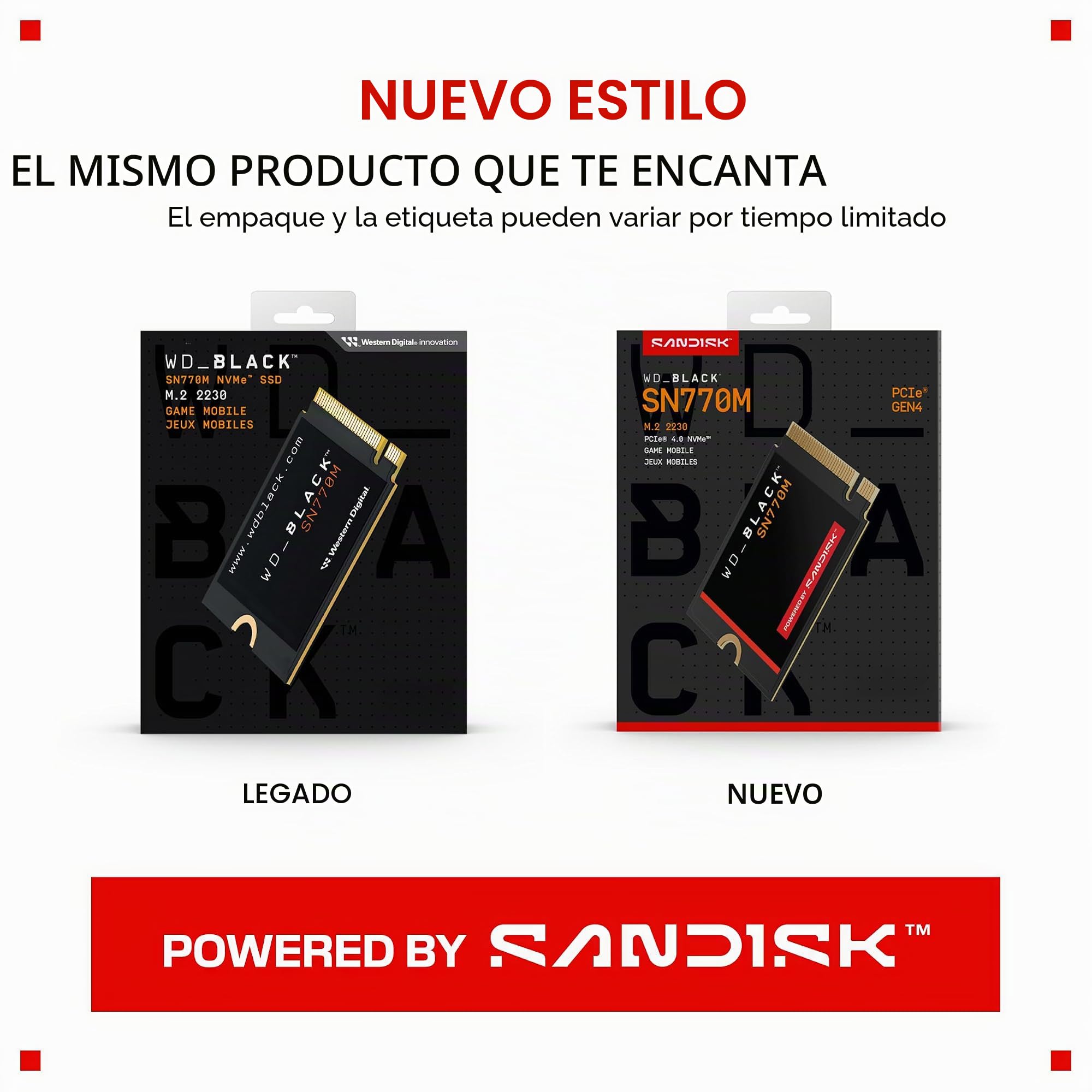 Amazon.com: WD_BLACK SN770M 500GB M.2 2230 NVMe SSD - PCIe Gen 4.0