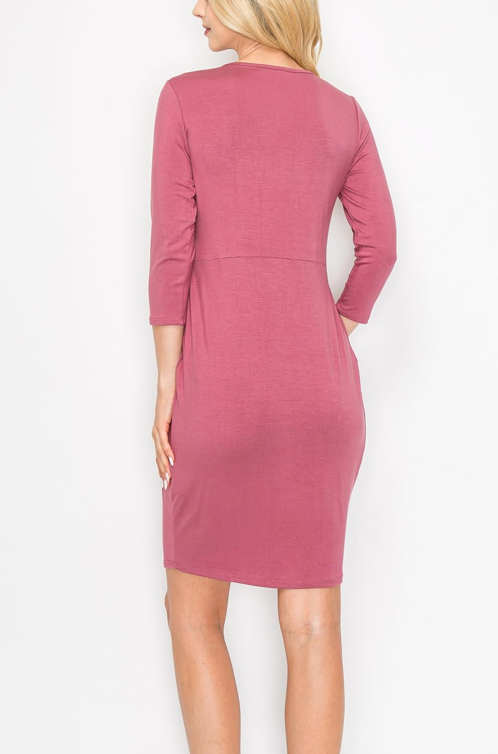 My Bump Women Long Sleeve Maternity Nursing Casual V Neck Breastfeeding Pregnancy Dress W/Front Pleat