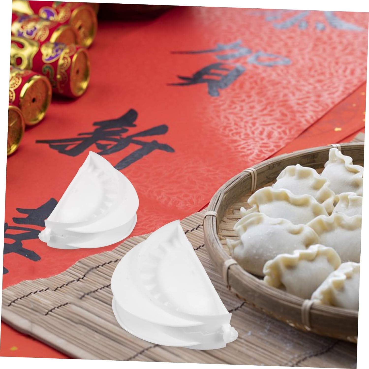 COLLBATH 4pcs Manual Dumpling Maker Mould Press Tool Set Dumpling Maker for Chinese Wonton Wrappers Versatile Kitchen Tool