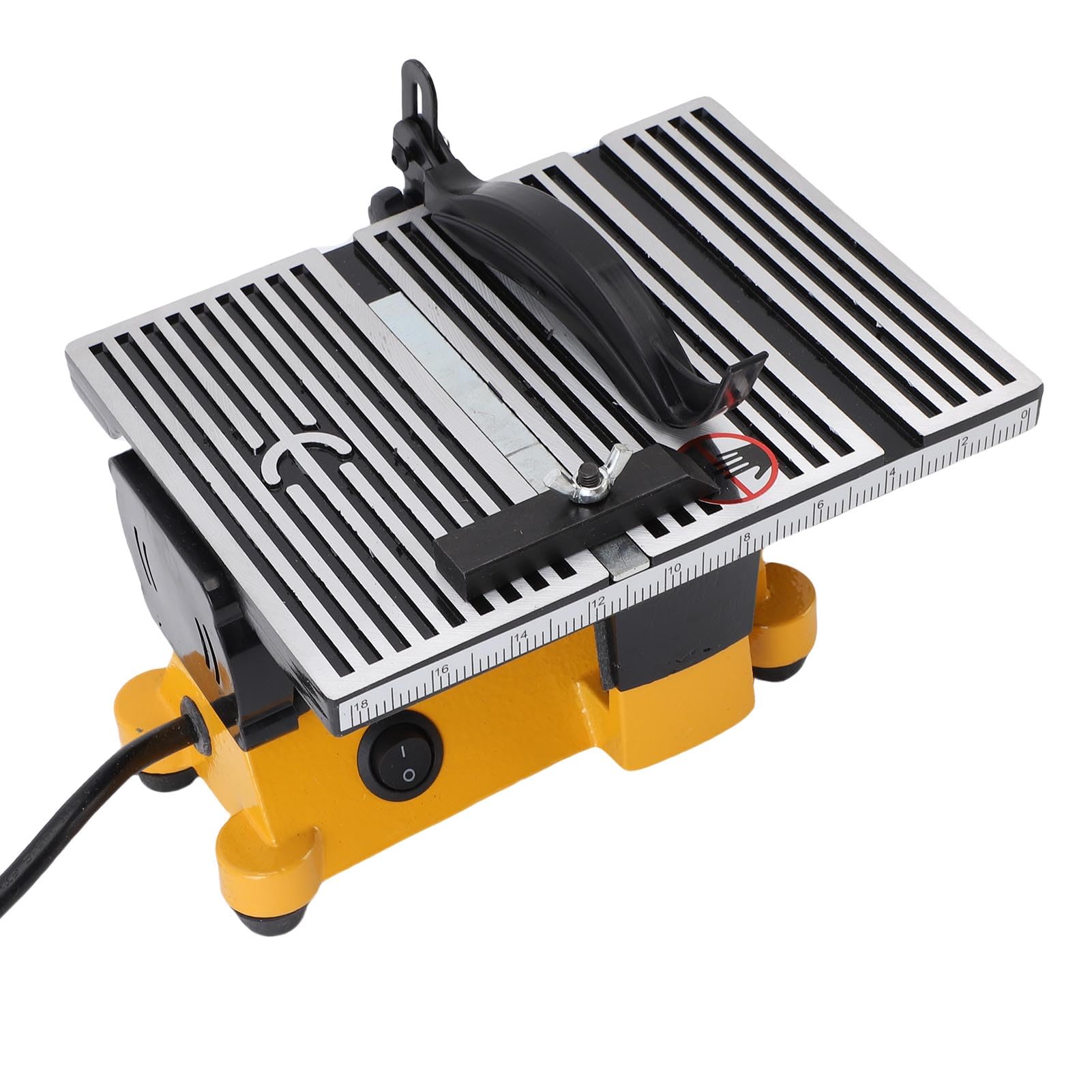 SIXRUN Mini Sierra de Mesa Compacta, Cortadora Eléctrica Portátil para Carpintería DIY, Aleación de Aluminio para Aficionados