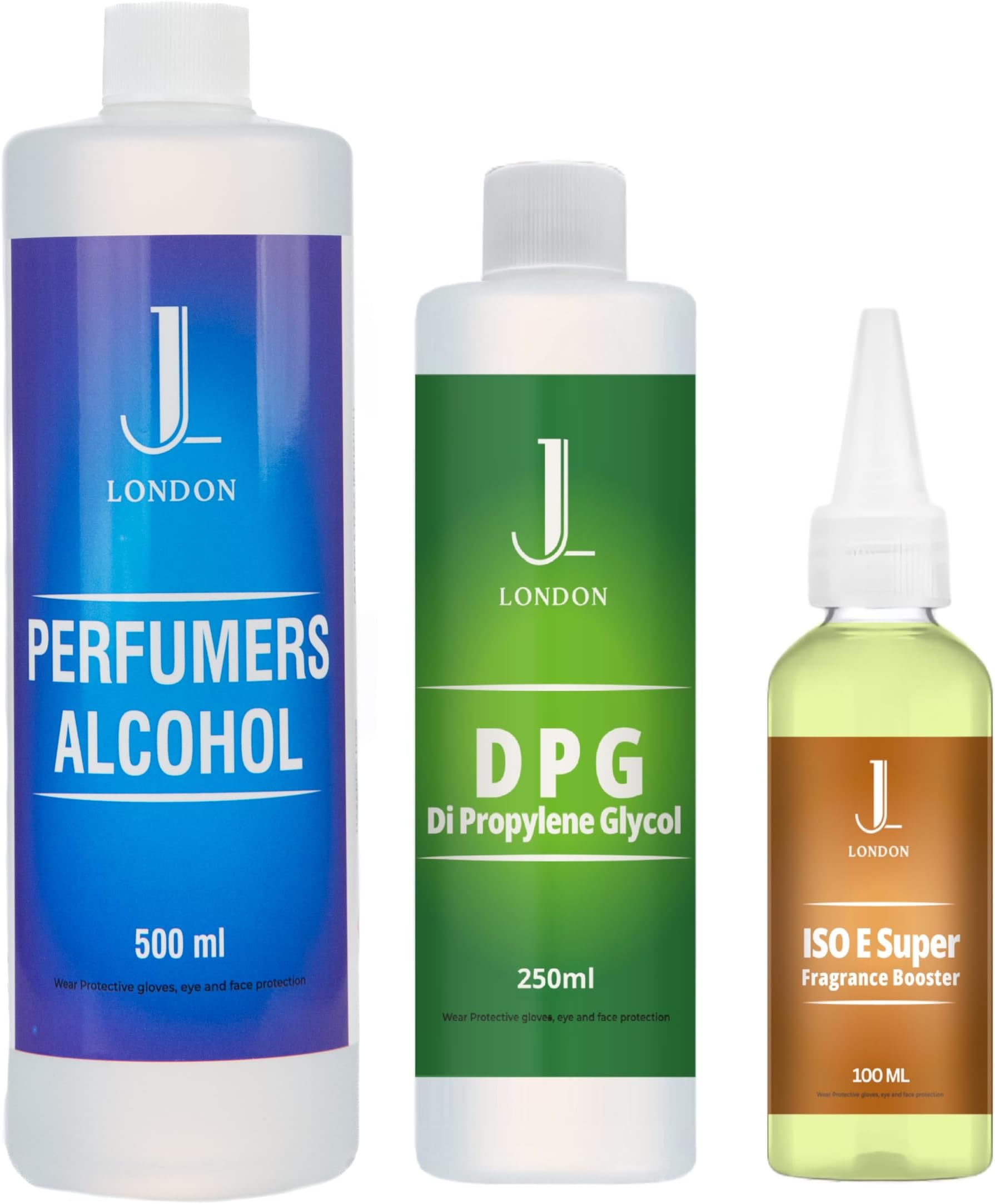 JAN LONDON Perfumer's Essentials Pack: ISOE SUPER 100ml, DPG 250ml, Perfumer's Alcohol 500ml - Enhance Fragrances with Iso E Super, Versatile DPG Solution, and Perfumer's Alcohol