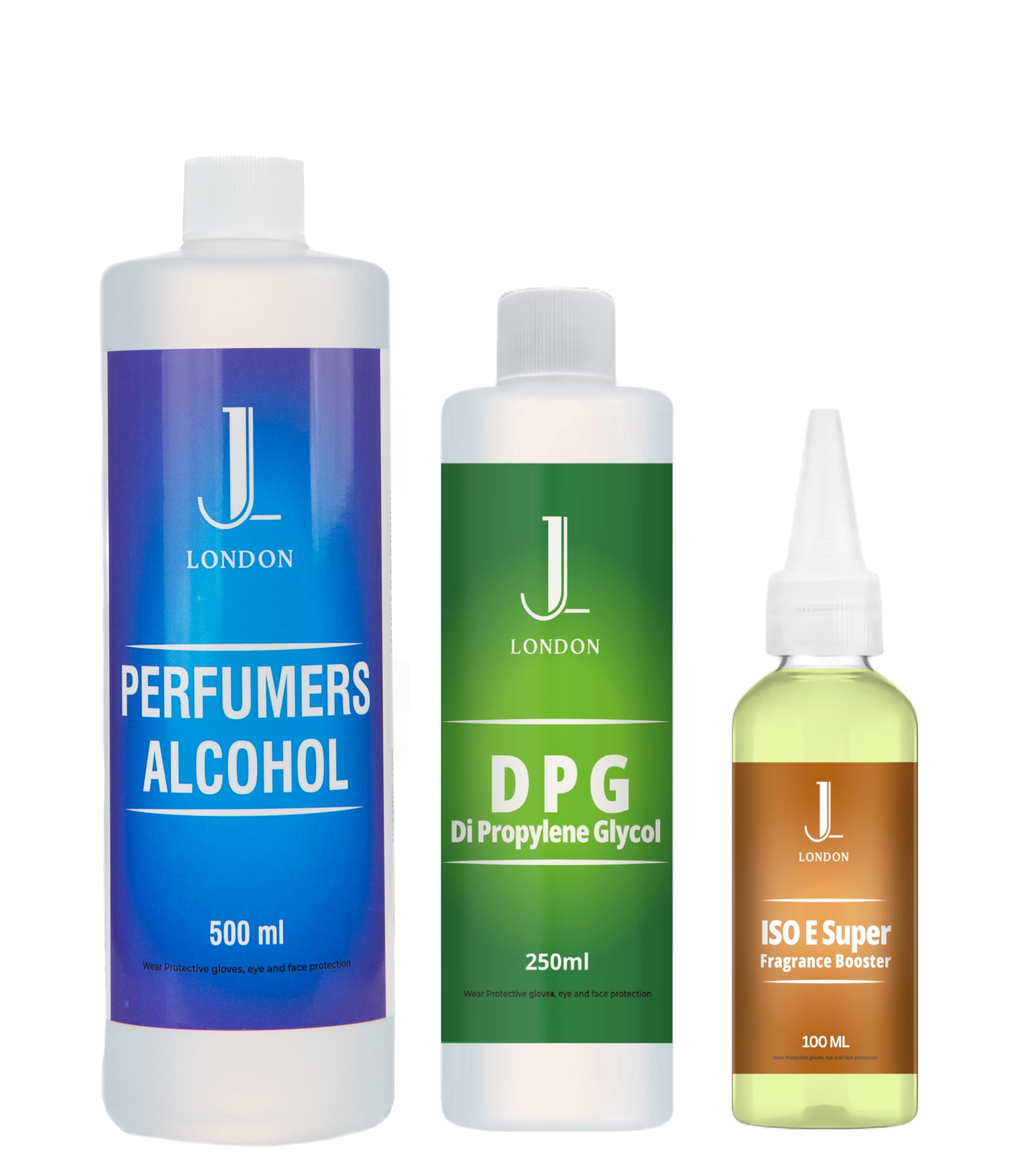 JAN LONDON Perfumer's Essentials Pack: ISOE SUPER 100ml, DPG 250ml, Perfumer's Alcohol 500ml - Enhance Fragrances with Iso E Super, Versatile DPG Solution, and Perfumer's Alcohol