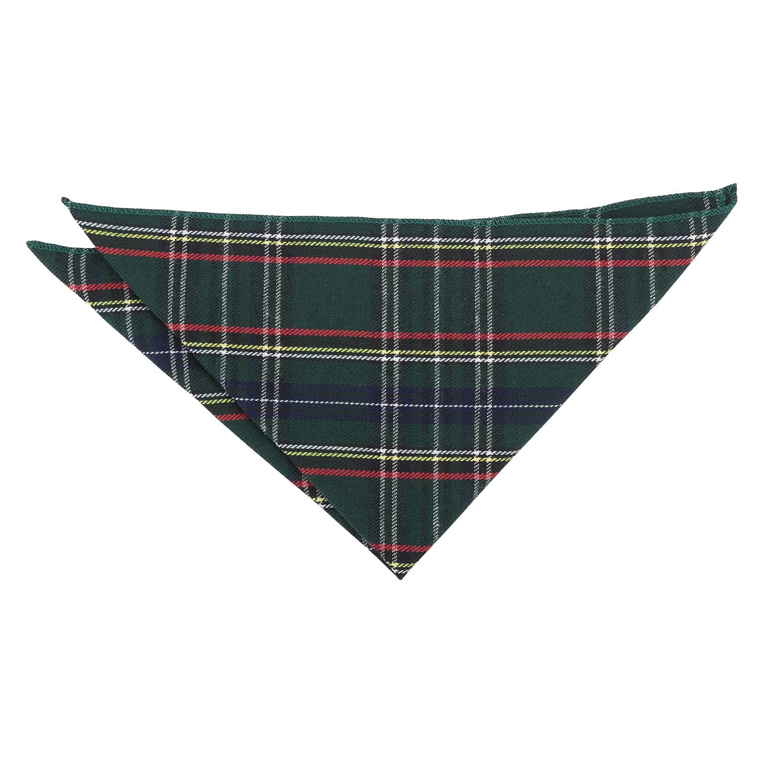 DQT Mens Tartan Plaid Pocket Square – Classic Check Formal Suit Handkerchief – Green