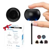 2Pack Portable Mini Speaker, Bluetooth Tiny Speaker,Wireless Micro Speaker for Phone/PC/Tablet, Rechargeable Battery, Built-in Microphone, Cute Mini Speaker with Strap to Carry, Black