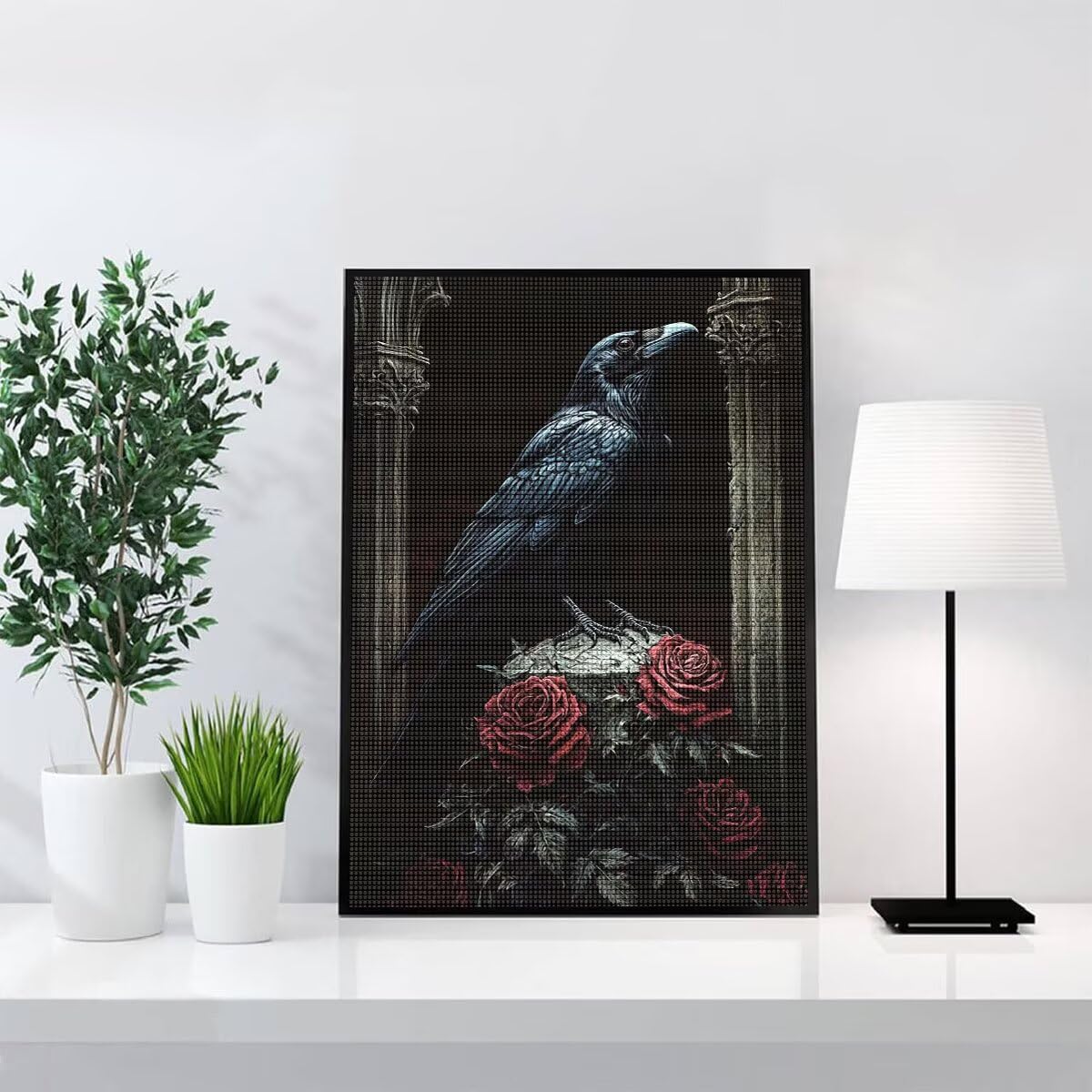 Diamond Painting Kit Completo, Diamond Painting Uccello, 5D Quadrato Pittura Diamante Kit Manualidades Adultos DIY Diamantini Crystal Art Disegni Ricamo Punto Croce Artigianale, 60x90cm Rosa j0-915