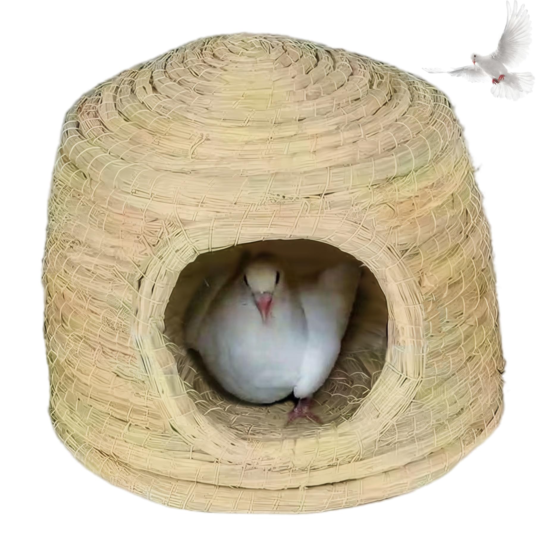 Nido de pájaros para Jaula, casa de pájaros Tejida de Paja de 11, 8x8, 3 Pulgadas para Jaula, Caja Nido cálida a Prueba de Viento para periquitos para Palomas Loros