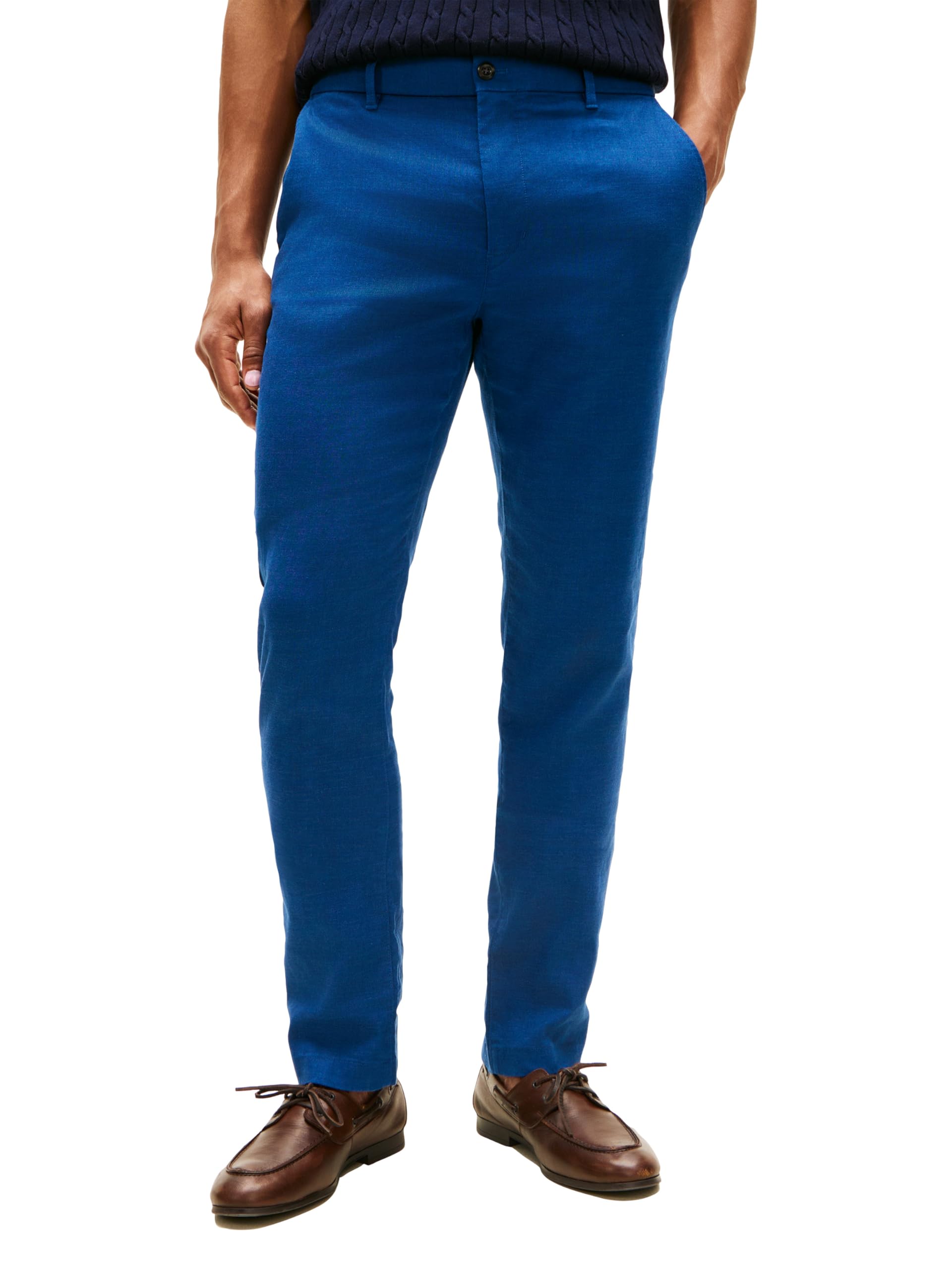 Men's Linen Blend Pants in Straight Fit