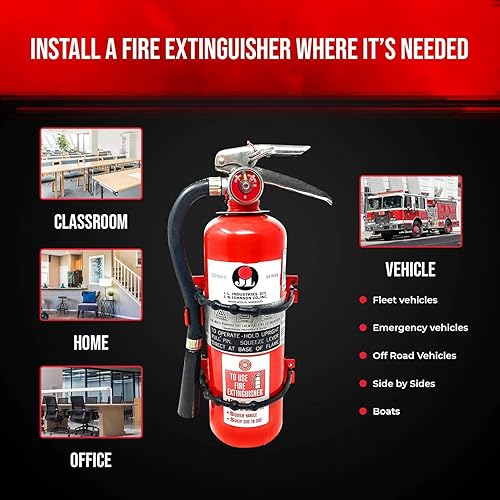 Miniatura 4 de Soporte de montaje para extintor de incendios, soporte de pared resistente para extintores de incendios de 2.5 libras y 5 libras, montaje en tu