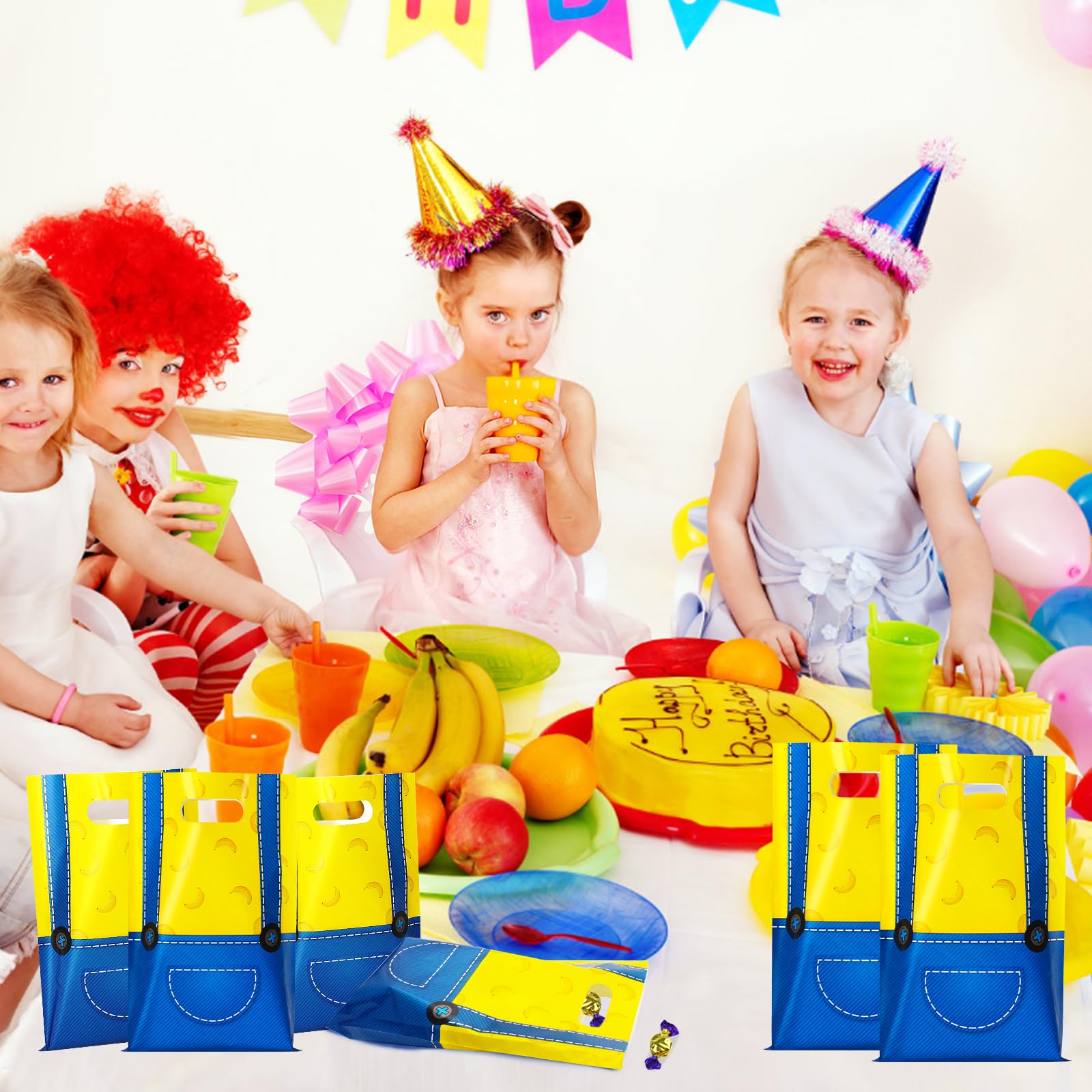 SALACOOL 30 juegos de bolsas de regalo amarillas, bolsas de regalo para regalos de fiesta de cumpleaños, bolsa de Halloween para decoraciones de fiesta de cumpleaños