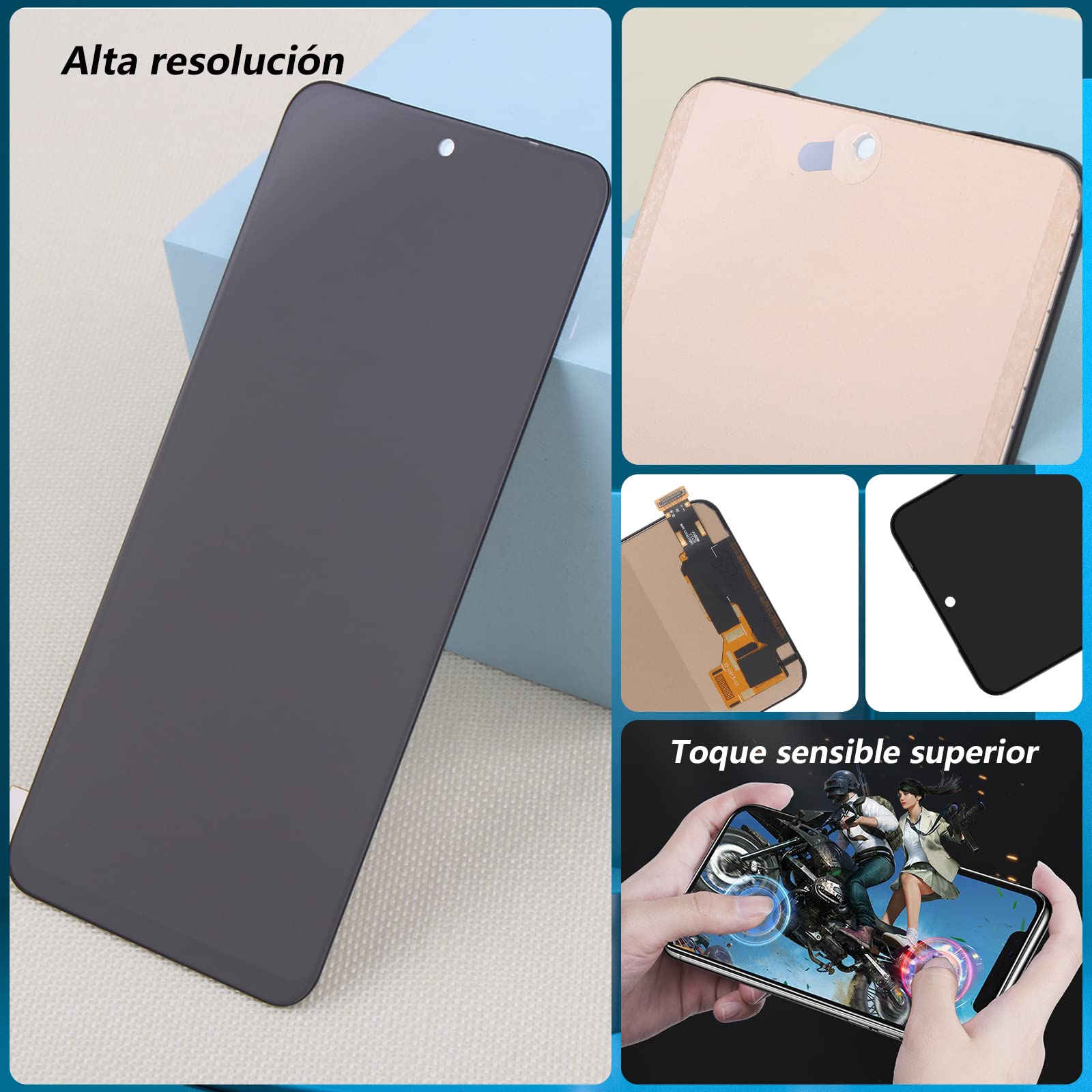 RongZy Pantalla para Xiaomi Redmi Note 10/Note 10s 4G Pantalla Táctil LCD Kit de Pantalla de Repuesto Ensamblaje Digitalizador de Reemplazo con Herramientas(No 5G)
