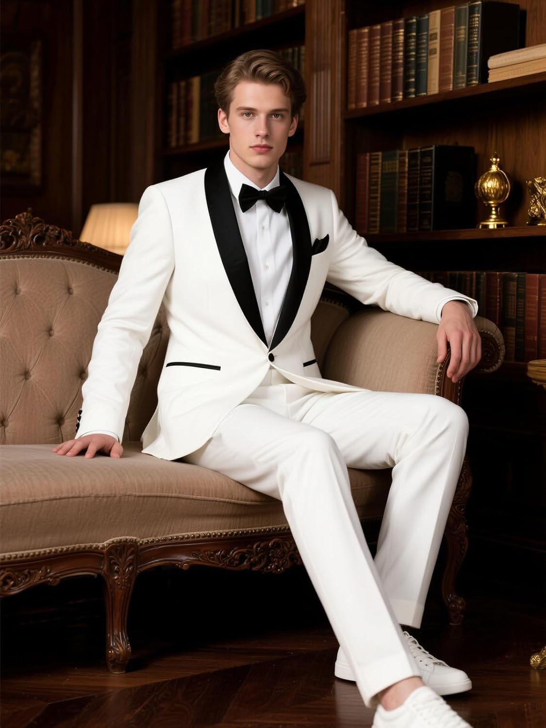 Men Suits Slim Fit Tuxedo Set One Button Solid Jacket Pants 2 Piece Suits for Men Business Wedding Party Prom