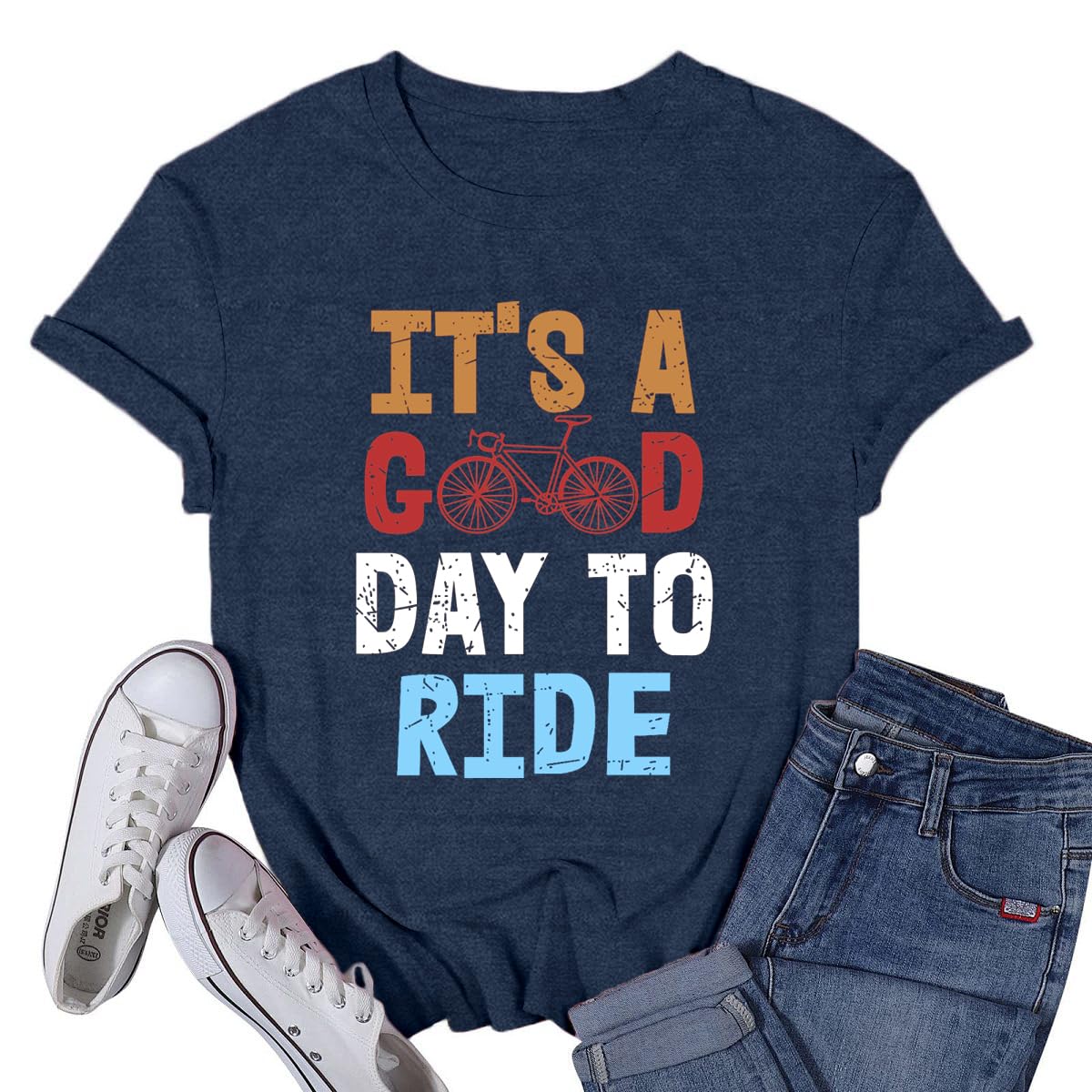 Womens Cycling Shirt Bike Riding Tshirts Bicycle Bicycling It's A Good Day to Ride Tee Tops