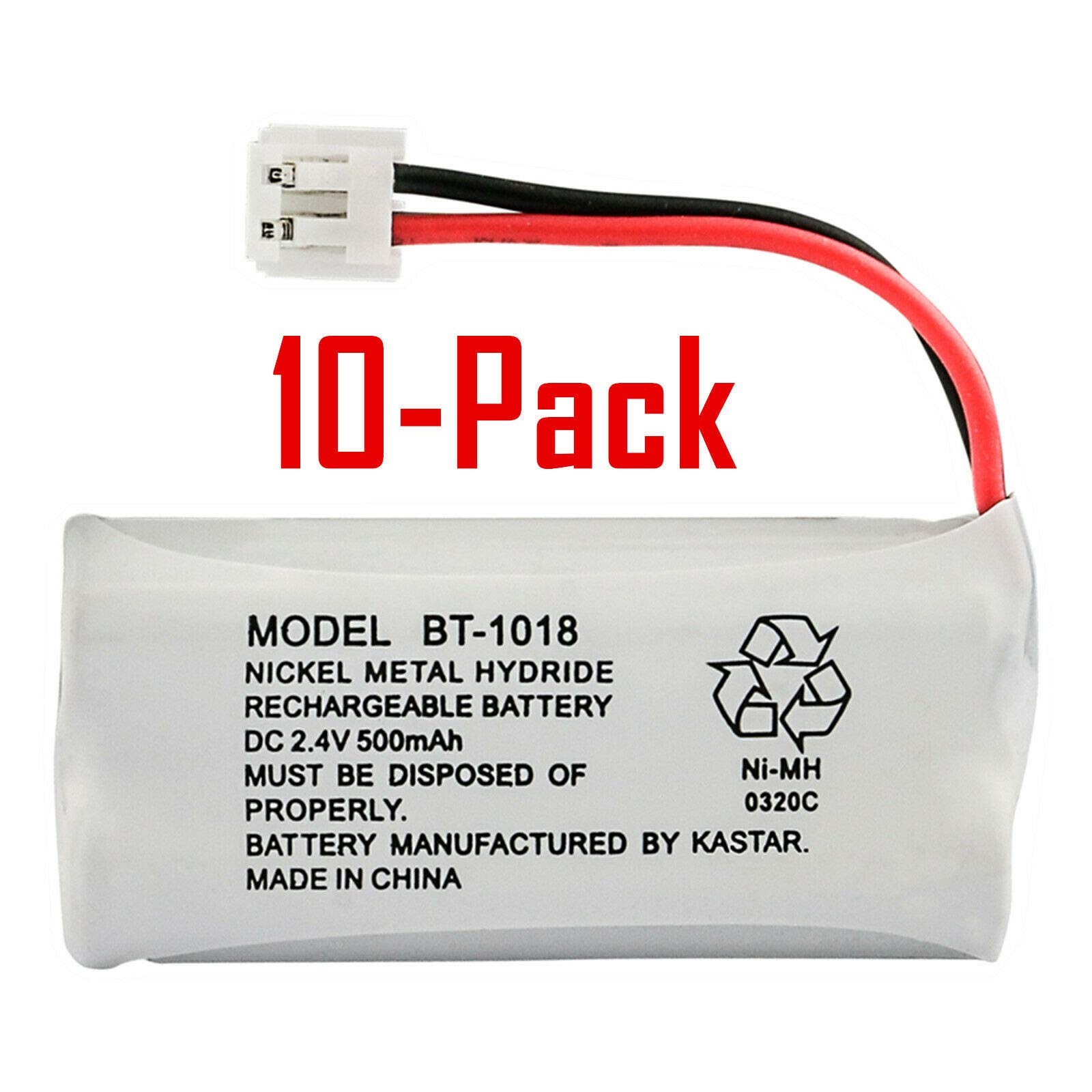 Kastar 10-PACK BT1018 Cordless Phone Battery for Uniden BT-1011 BT-1018 BT-6010 BT-184342 BT-28433 BT-18433 BT-284342 BT-8000 BT-8001 BT-8300 CS6219 CS6229 DS6111 DECT3080 DECT3080-2 DECT4086 DECT4096