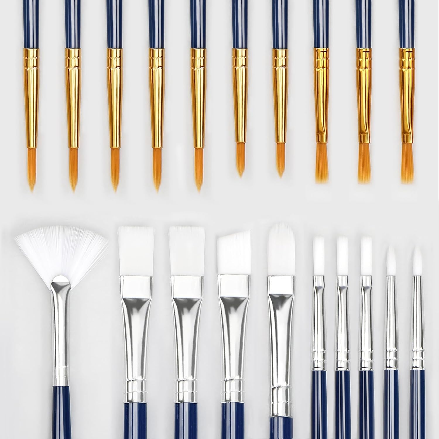 Halobios 26PCS Painting Brushes Set, 5 Sets of Professional Painting Brushes for Acrylic Painting, Artist Paintbrushes for Body Face Rock Canvas, Children Adult Drawing Arts Crafts Supplies