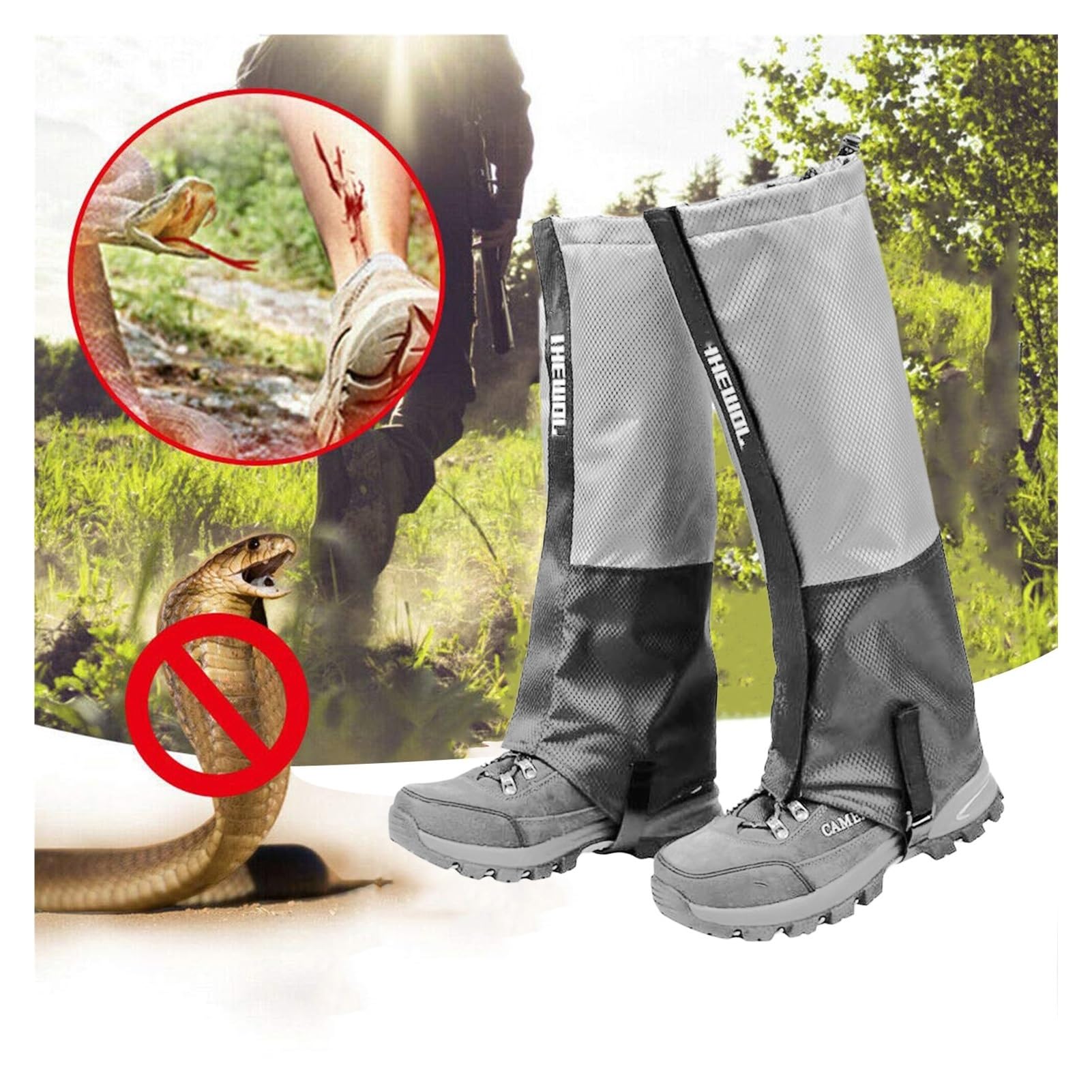 Beingamaschen, Atmungsaktive Schlangengamaschen, Verstellbare Knöchelgamaschen, Karierter Stoff, Geeignet for Alle Outdoor-Sportarten Und Arbeiten Im Freien Usw.