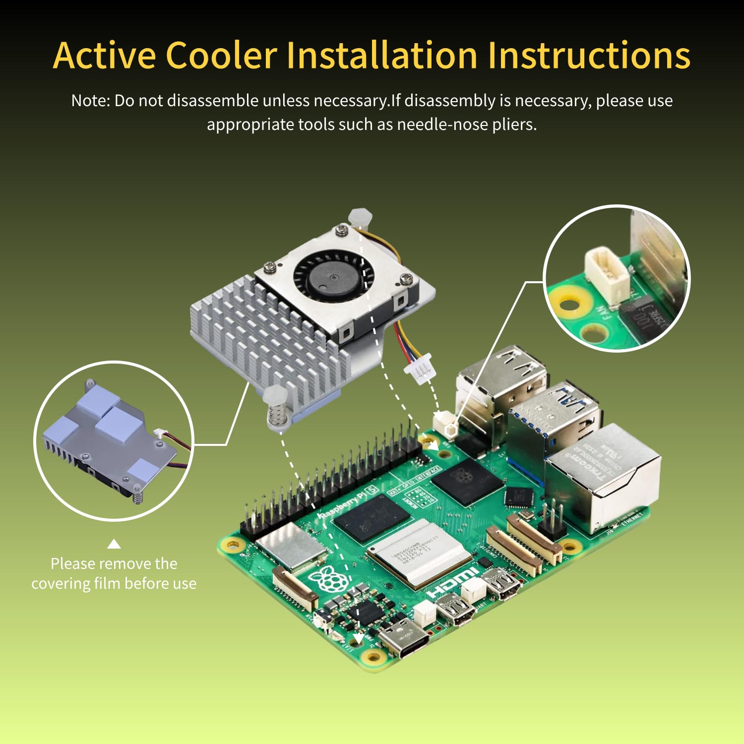 iRasptek Kit base per Raspberry Pi 5 RAM 1GB con custodia Pi5 e dispositivo di raffreddamento attivo