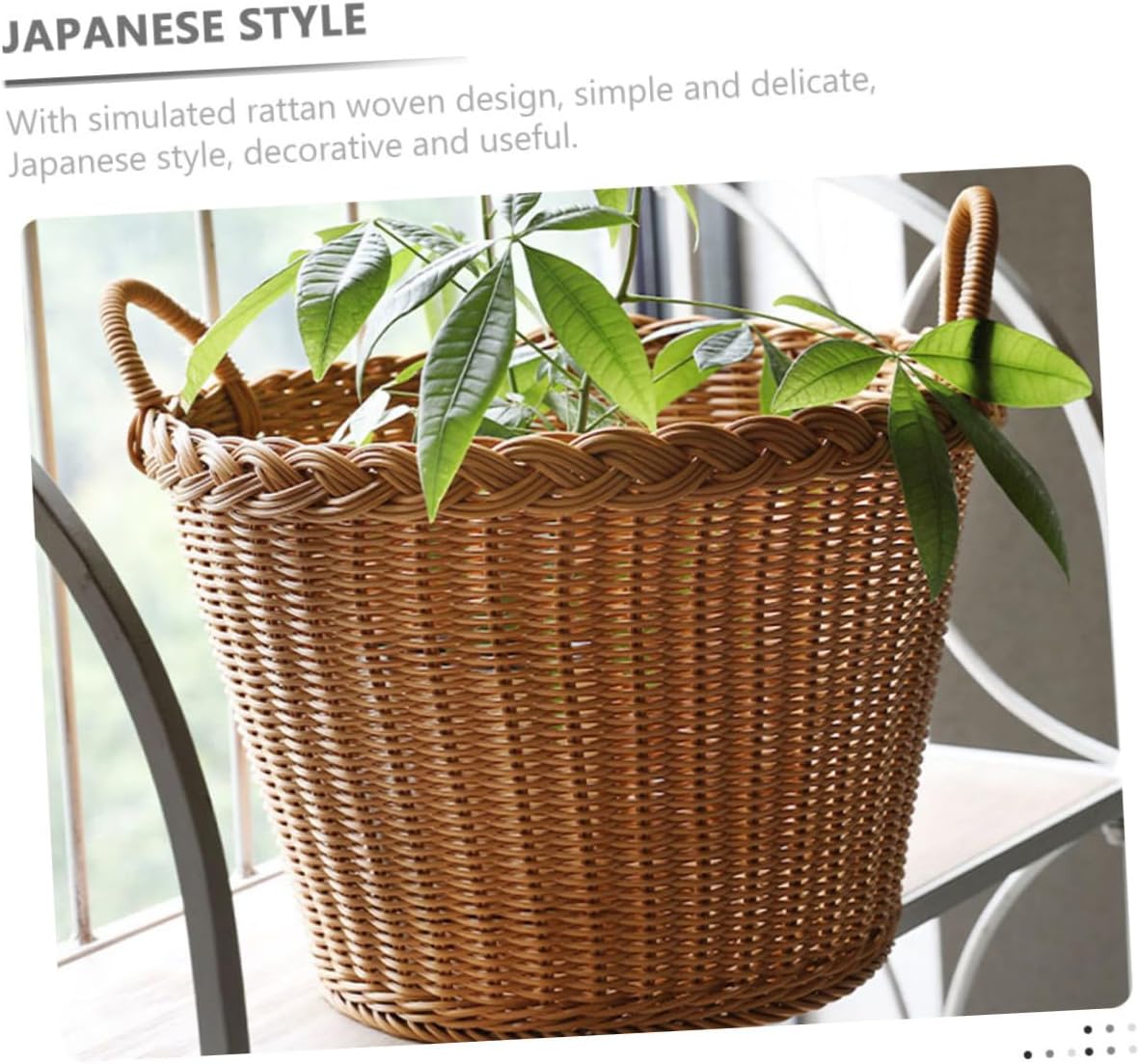 Laundry Hamper Basket Lightweight Portable Dirty Clothes Storage Basket with Handle Simulation Rattan Woven Design Smooth Surface Safe and Space Saving for Home Use