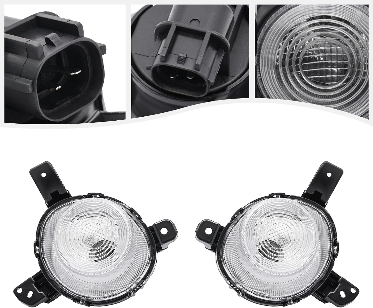 A Pair Halogen Fog Lamps for Kia Forte 2019-2020, Front Pair Driver Left and Passenger Right Side Front Fog Lamp for 2019-2020 Kia Forte, with 2 Brackets