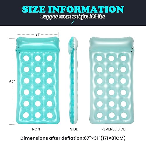 Miniatura 2 de Flotadores inflables para piscina, flotadores inflables para piscina con reposacabezas para adultos, flotadores de piscina de refrigeración para