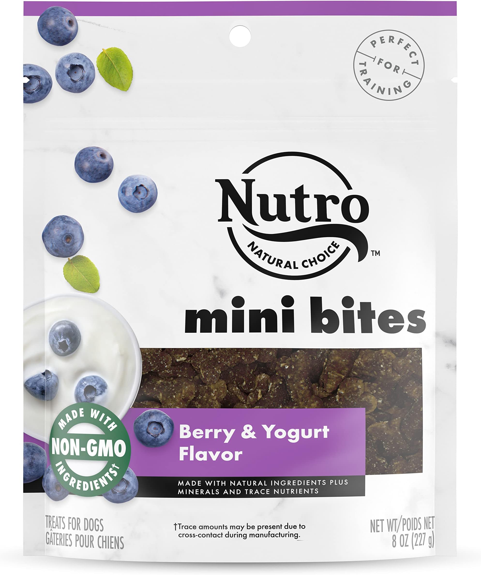 Nutro Mini Bites Dog Treats Berry & Yogurt Flavor, 8 oz Bag