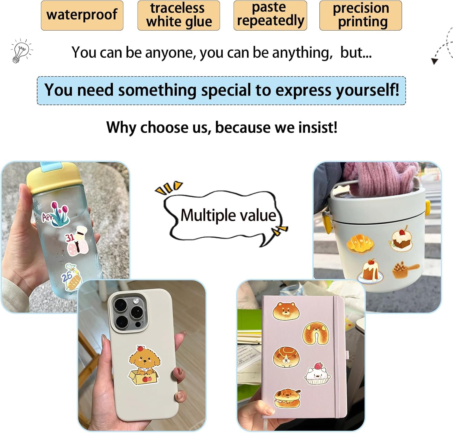 KittyAnie 50 Pcs Cute Animal Stickers,Red Panda Animal Sticker for Kids Teens Girls, Vinyl Waterproof Decals for Water Bottle Scrapbook Laptop Phone Gift Classroom Teachers Prizes(Red Panda) 3