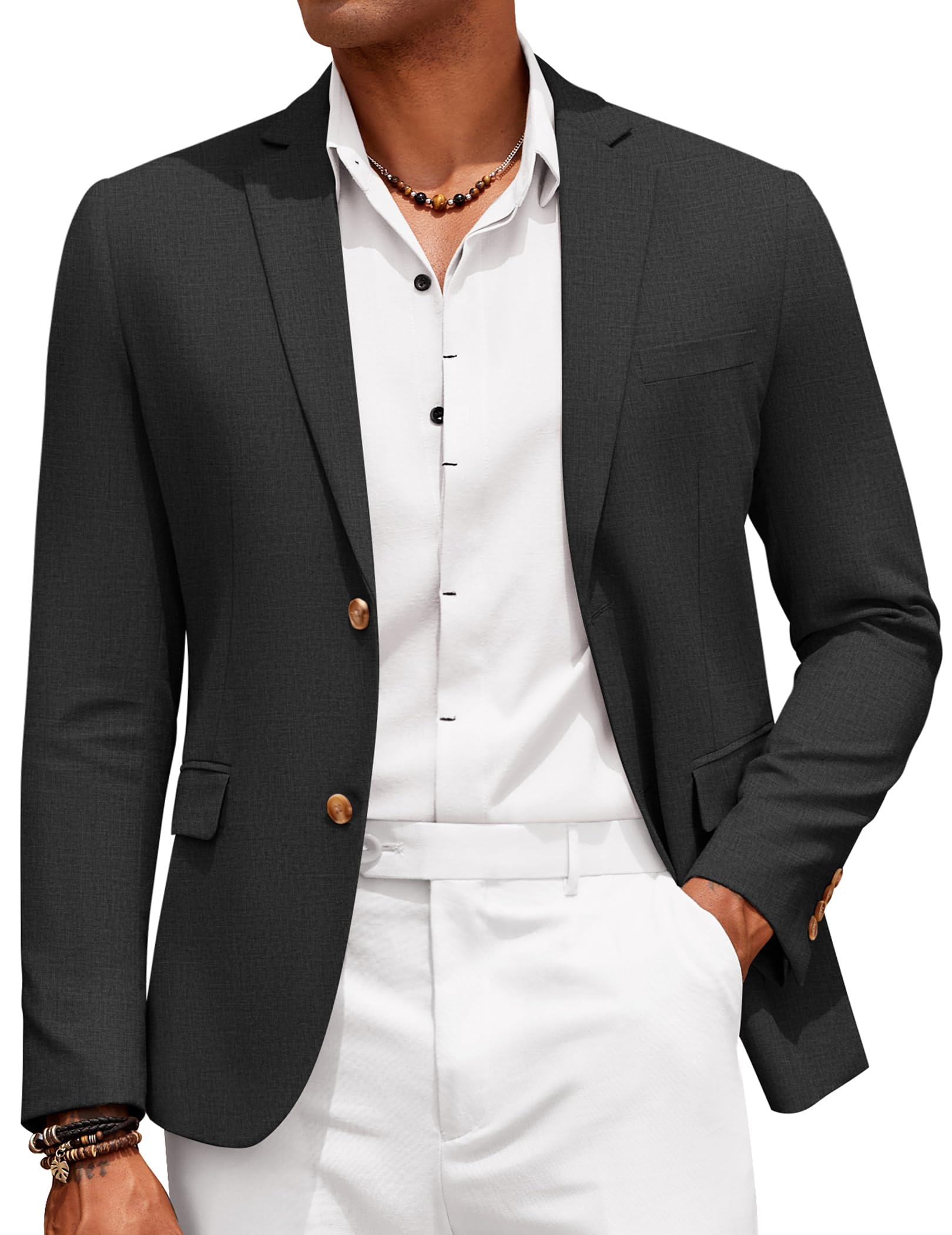 COOFANDY Men's Casual Linen Blazer Jacket Lightweight Two Button Sport Coat | Linen,Beach…