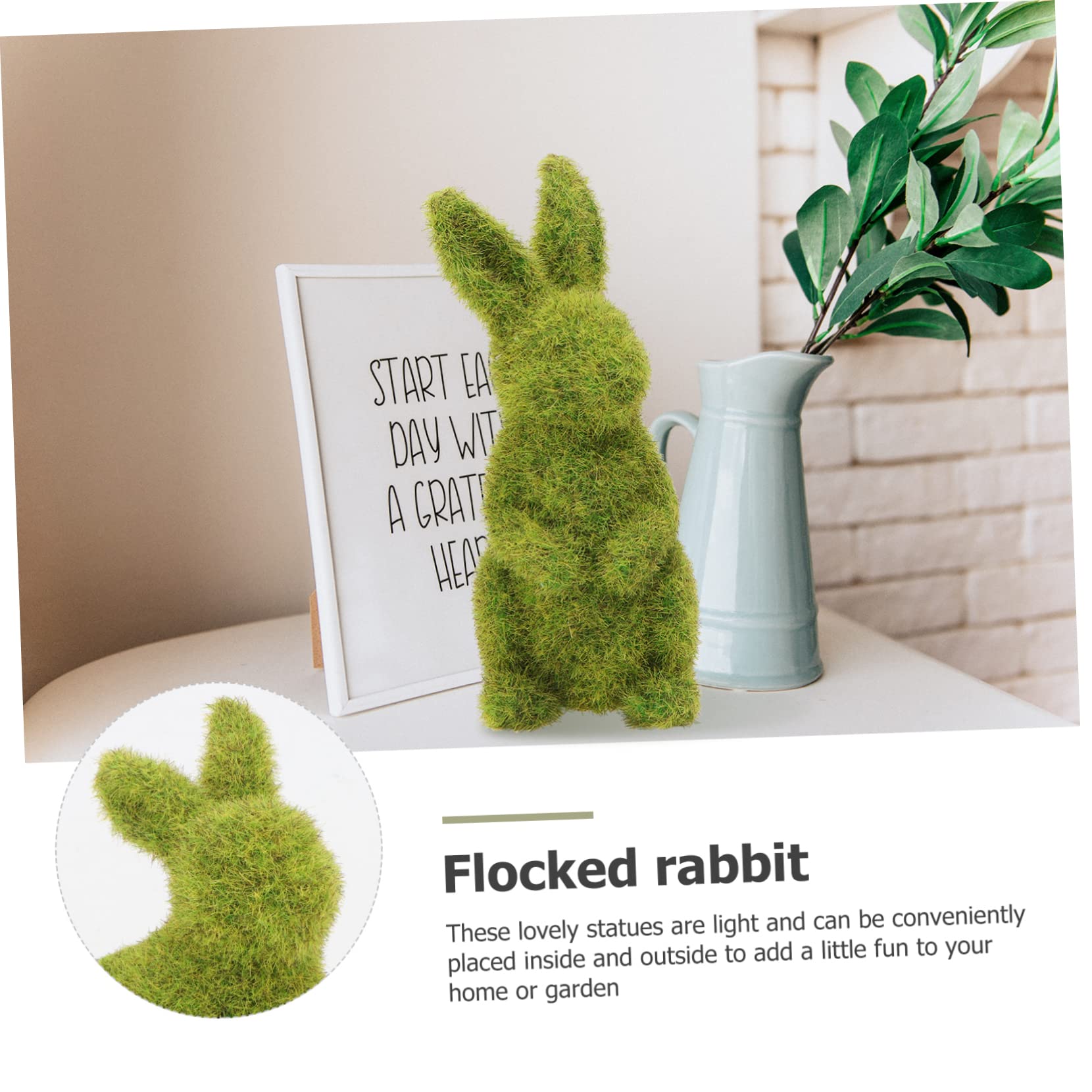 POPETPOP 2stücke Teiliges Flockenkaninchen Deko Ostern Lebhaftes Kaninchenornament Als Garten Fotoprop Niedliche Häschenfigur Für Zuhause Und Geschenkidee