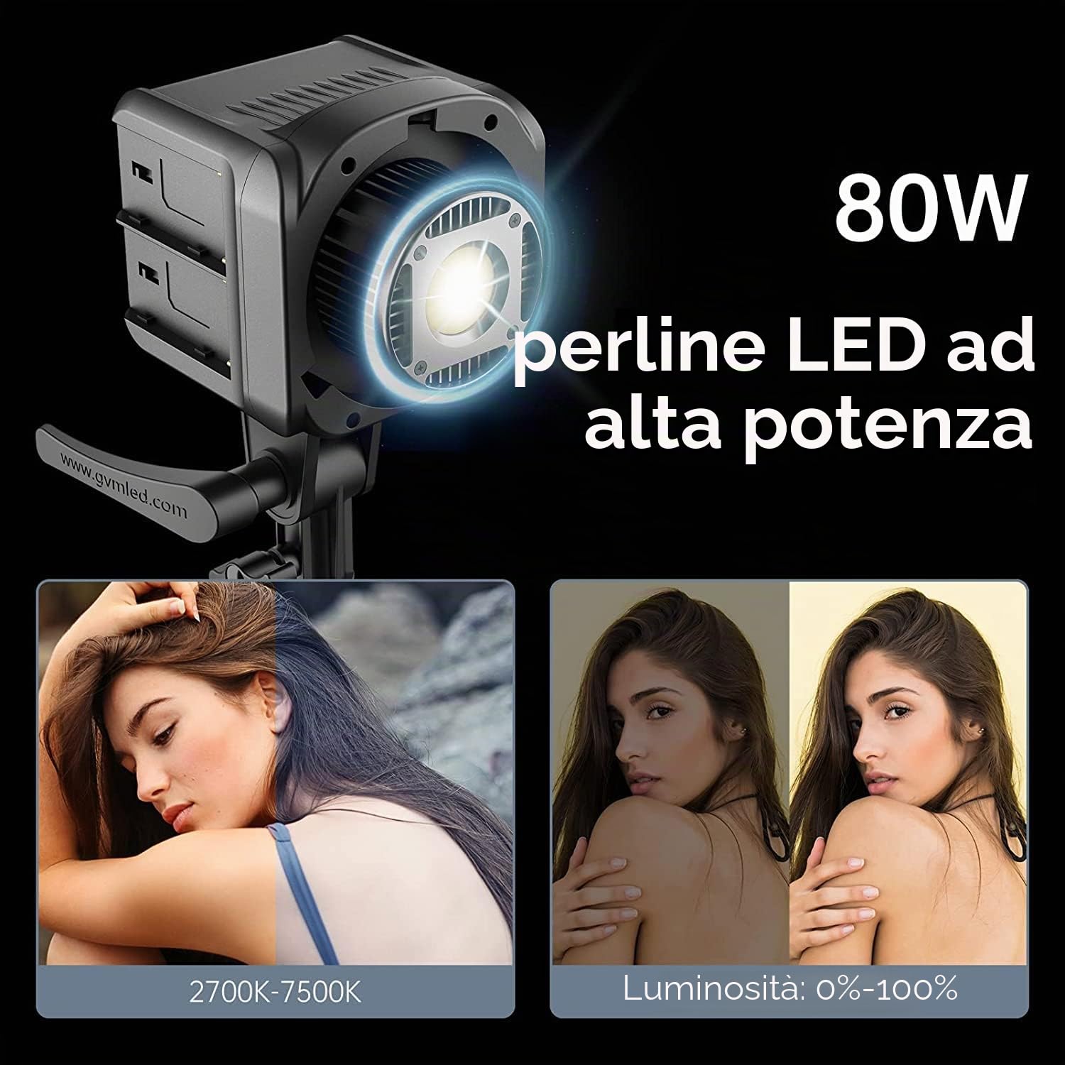 GVM 80W luce video con softbox, Controllo app 2700K-7500K LED Studio luce permanente per la fotografia, Bi-Color luce fotografica con 8 effetti di luce per video YouTube Studio live Streaming, CRI97