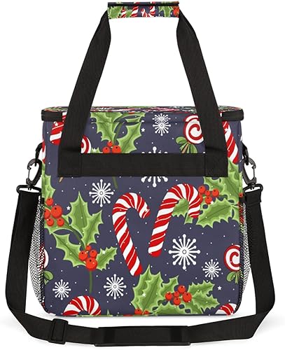 Miniatura 5 de FengQuGou Bolsa de café de Navidad con diseño de hojas de acebo y bayas, bolsa de almacenamiento de viaje compatible con Keurig K-Mini o K-Mini Plus