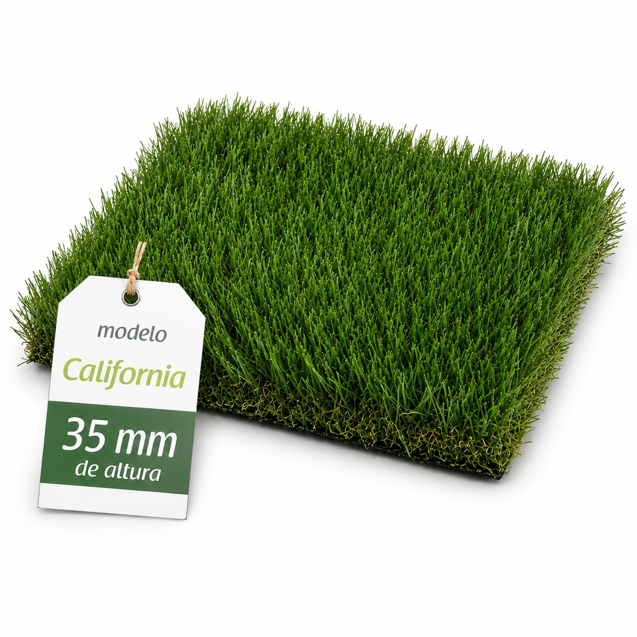 Césped Artificial Premium 35mm, Rollo 2x5m Modelo California, 18.900 Puntadas, 6.700Dtex. Máximo Realismo, Alta Densidad, Ideal para Exteriores, Piscinas, Terrazas y Jardín
