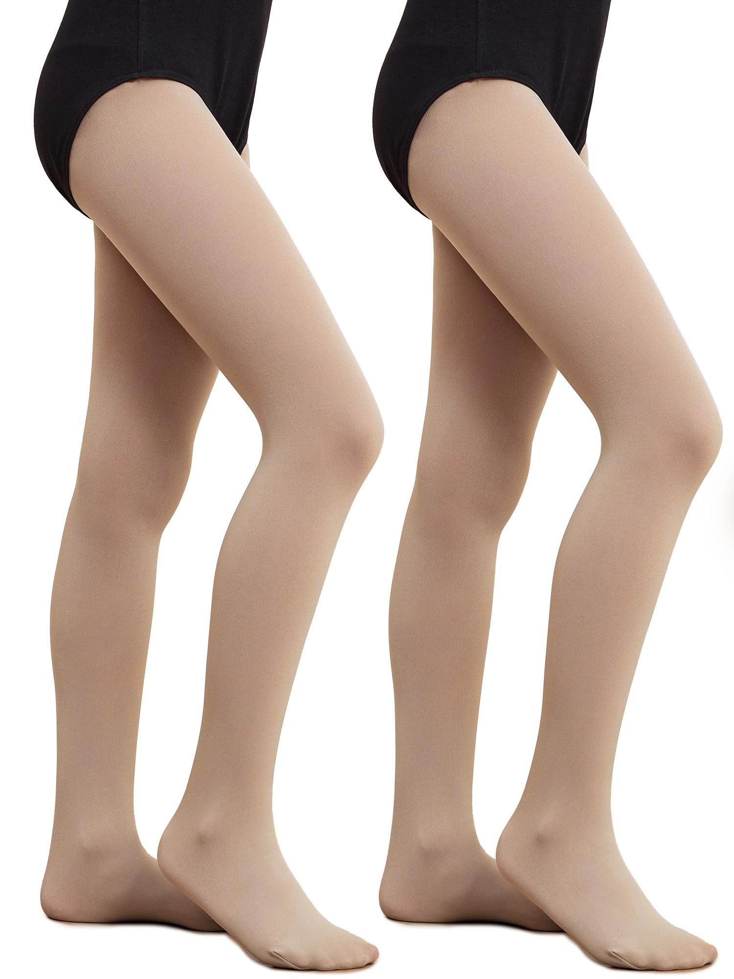 DIPUG Ballet Tights for Girls - Thick Soft Footed Dance Tights for Toddlers and Kids