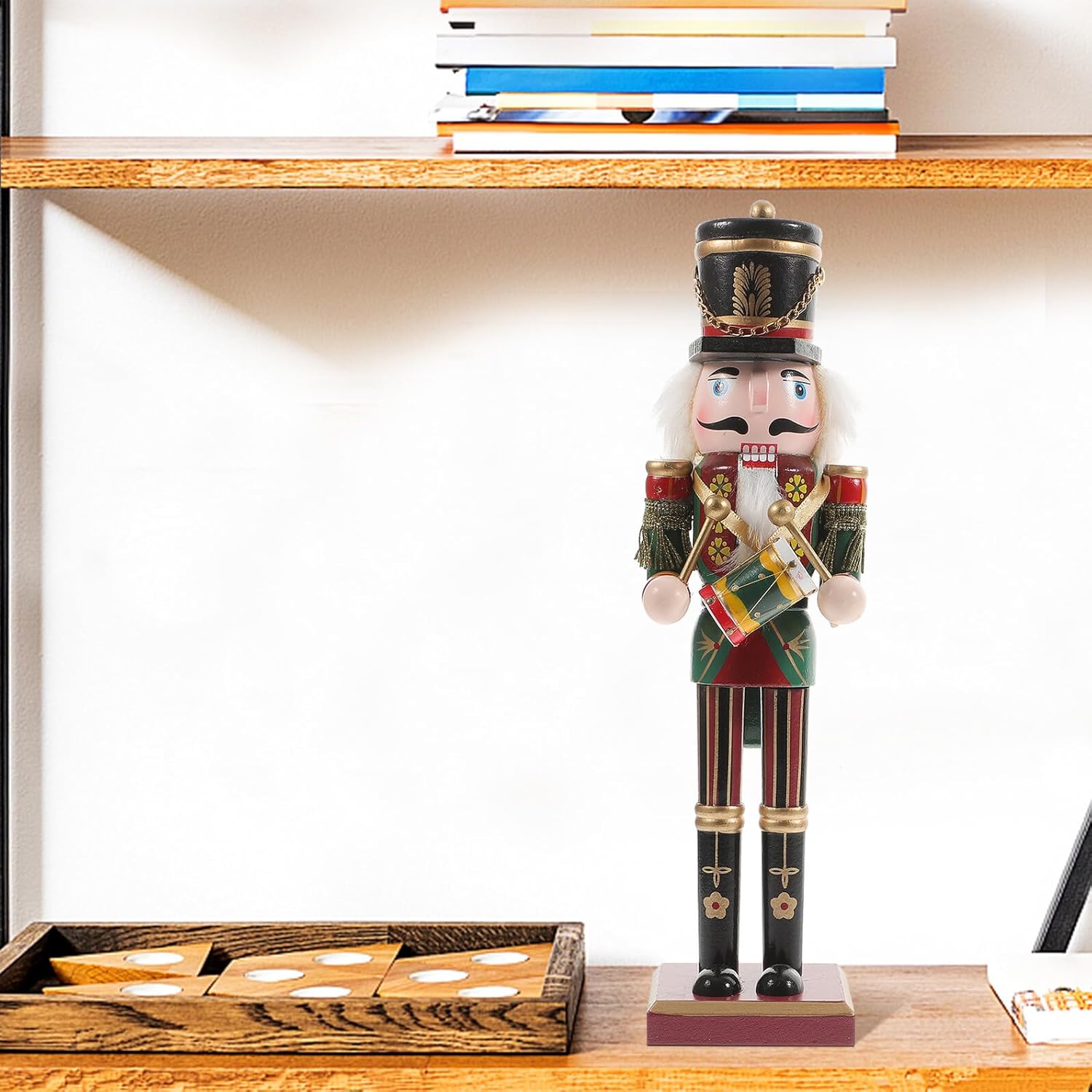 Wooden Nutcracker Soldier Figurine Christmas Nutcrackers Decoration Small for Holiday Party Tabletop Seasonal Décor