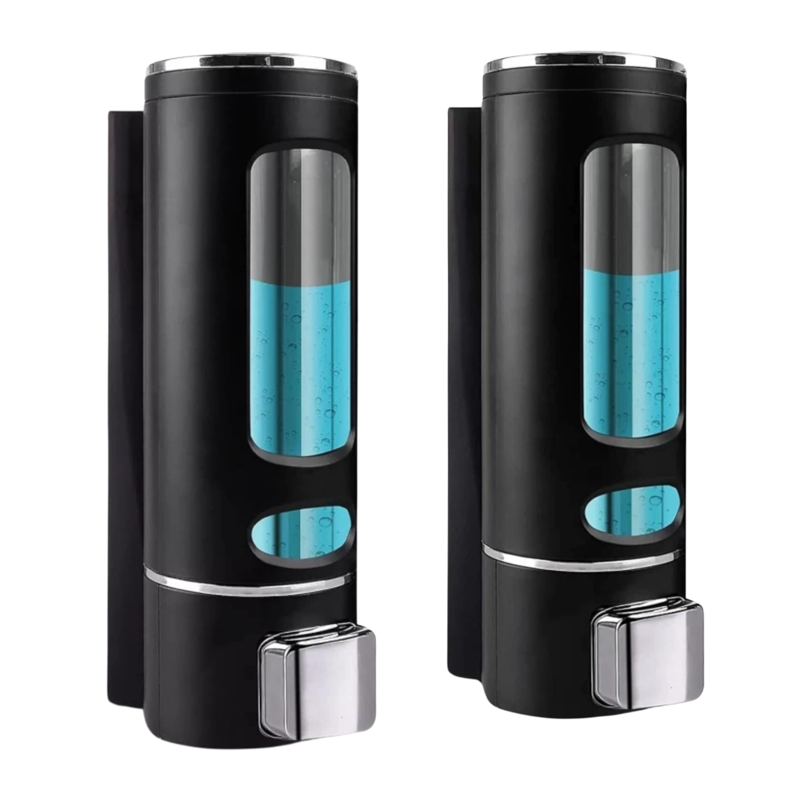 Wall-Mounted Soap Dispenser for Bathroom, Wash Basin, Liquid Sanitizer & Shower Gel | 400ml Capsule Design, Black ABS Plastic | Pack of 2 | Durable & Easy Refill-image-25