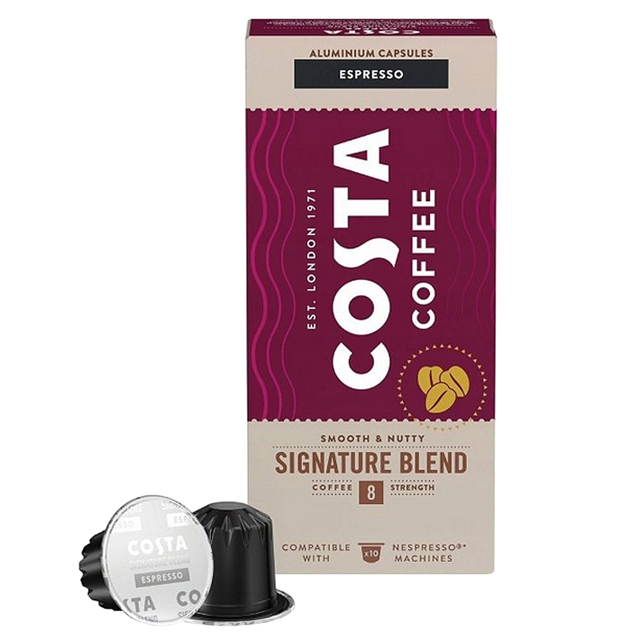 50 Capsules COSTA Coffee - Colombian Roast, Decaf Blend, Bright Blend, Lively Blend