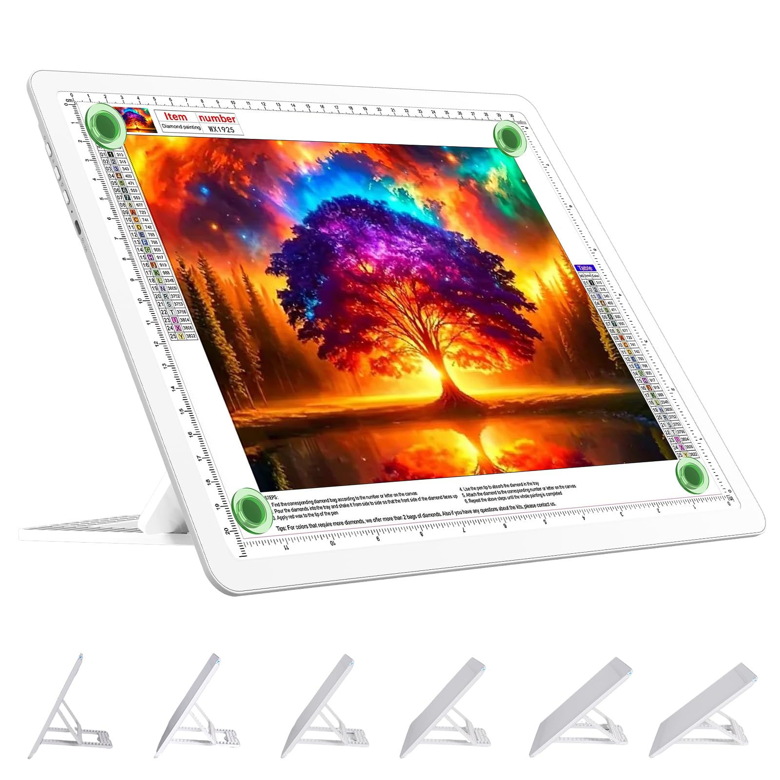 TOHETO Rechargeable A4 Light Board with Stand, Super Bright Magnetic Light Pad with Side Buttons