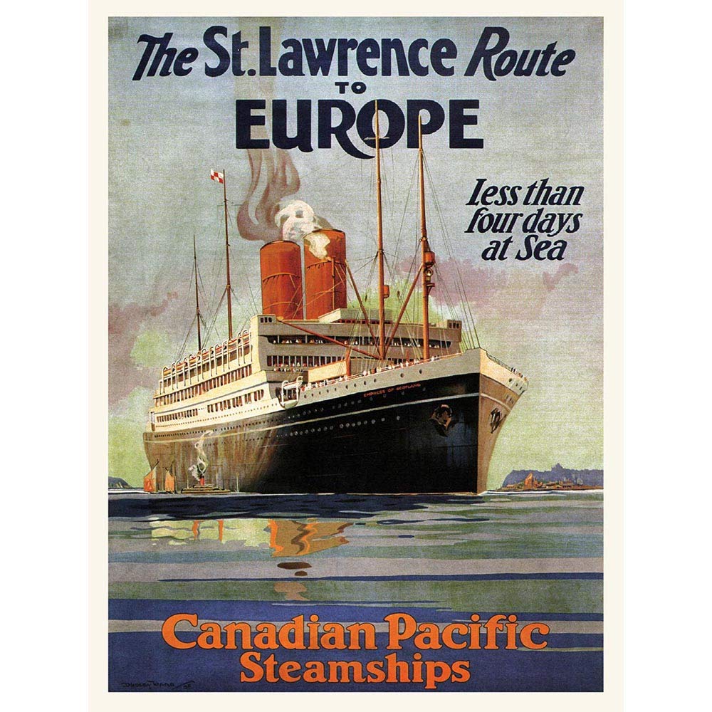 Wee Blue Coo St Lawrence River Canadian Pacific Canada Ship Liner Vintage Art Print Poster Wall Decor 12X16 Inch