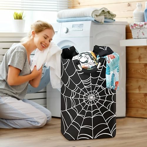 Miniatura 4 de Cesta de lavandería plegable de araña de Halloween con asas acolchadas, impermeable, duradera, cesta de almacenamiento para juguetes, organizador de