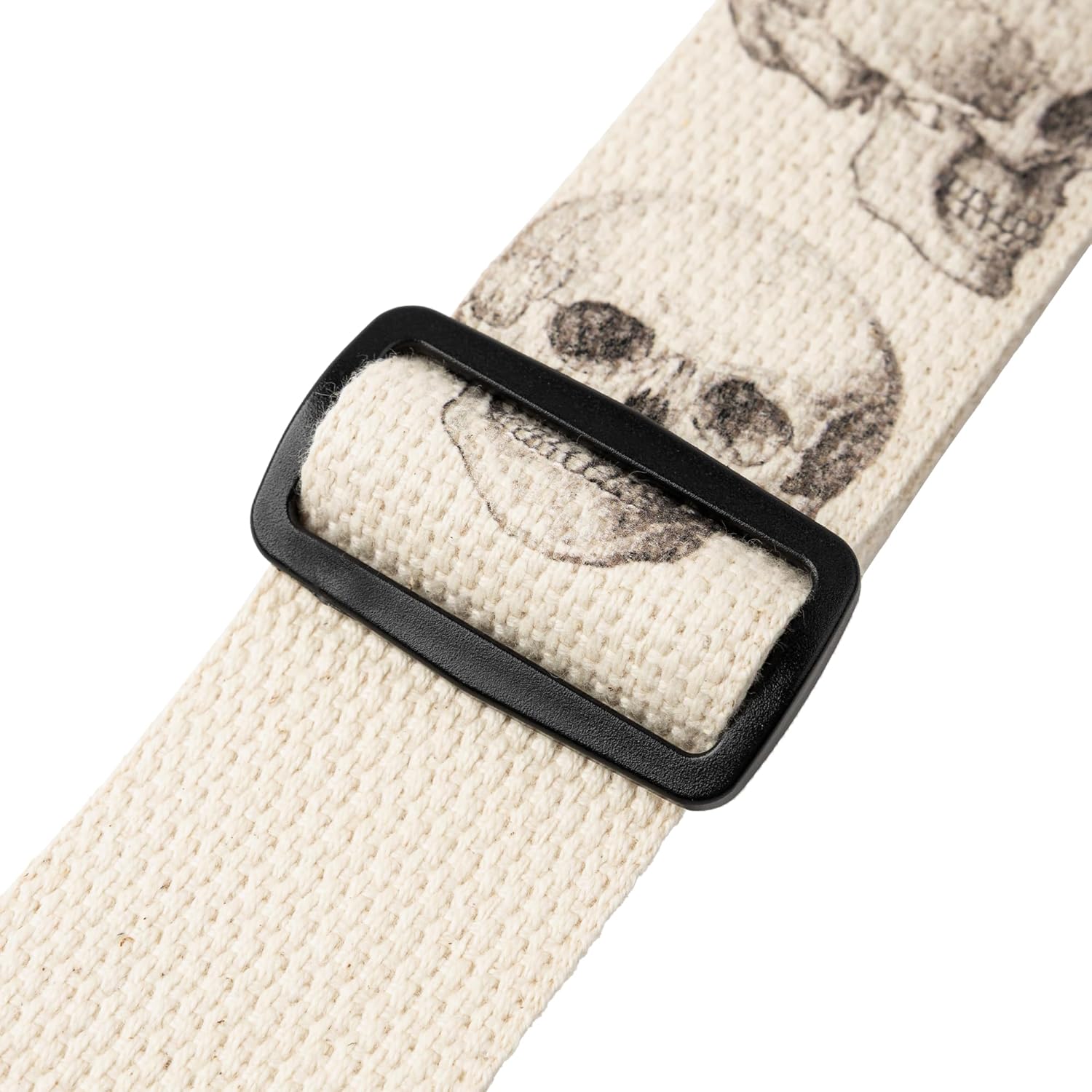 Levy's Leathers 2" Cotton Guitar Strap with Suede Ends and Tri-Glide Adjustment; Skull Motiff (MC8LCD-002)