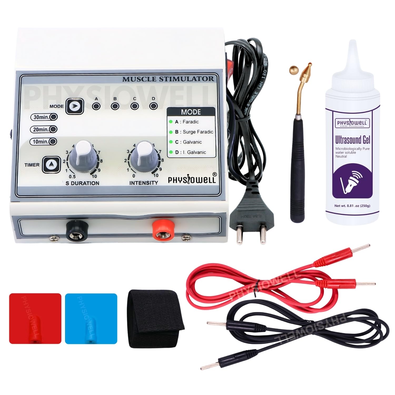 Physiowell Mini MS Two Channel Machine Muscle Stimulator Machine 4 MODE Stimulation physiotherapy Machine with one Year Warranty