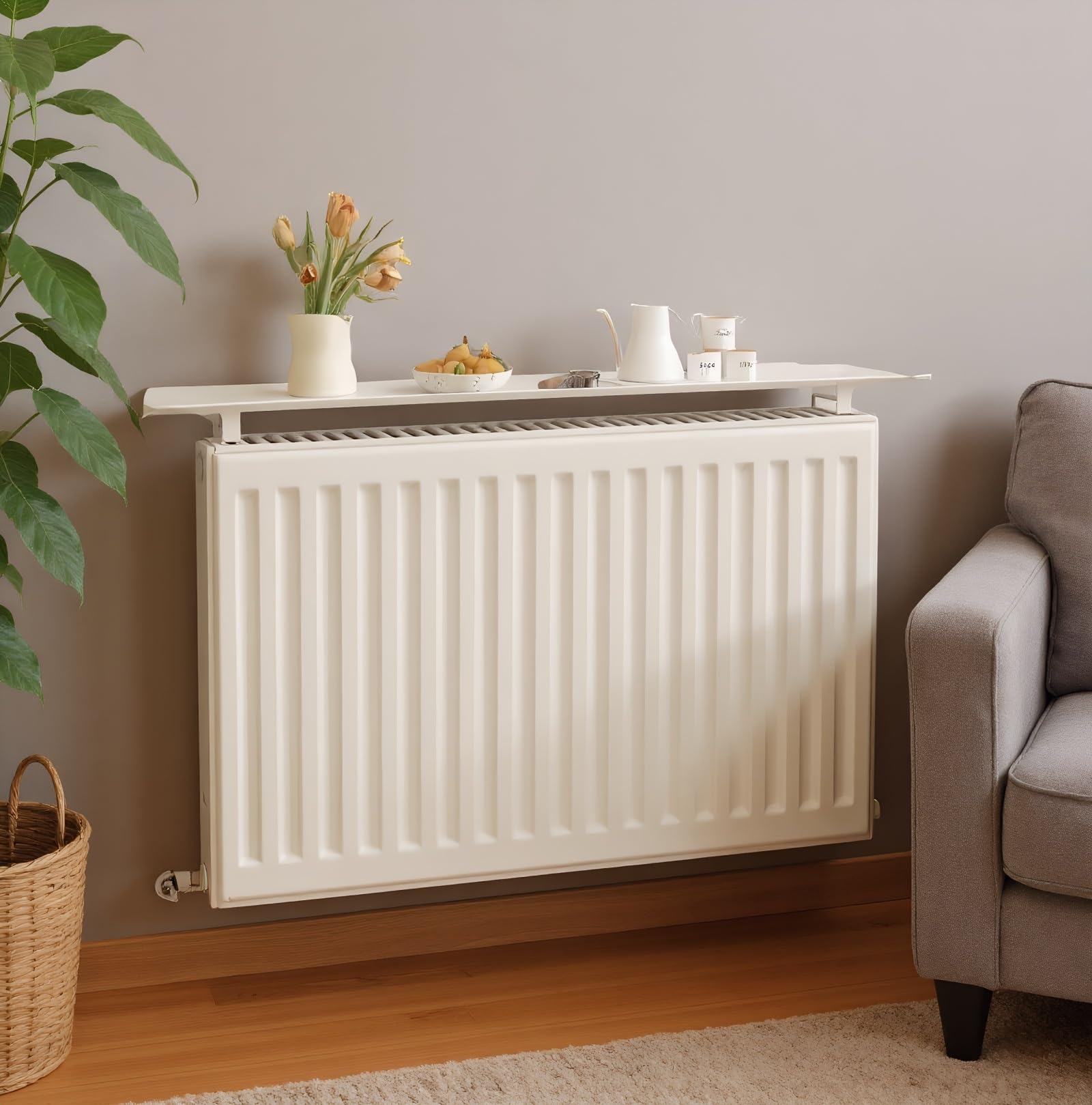 Supporto per mensola del termosifone, installazione senza fori, resistente al calore, facile decorazione e conservazione per tutti i termosifoni