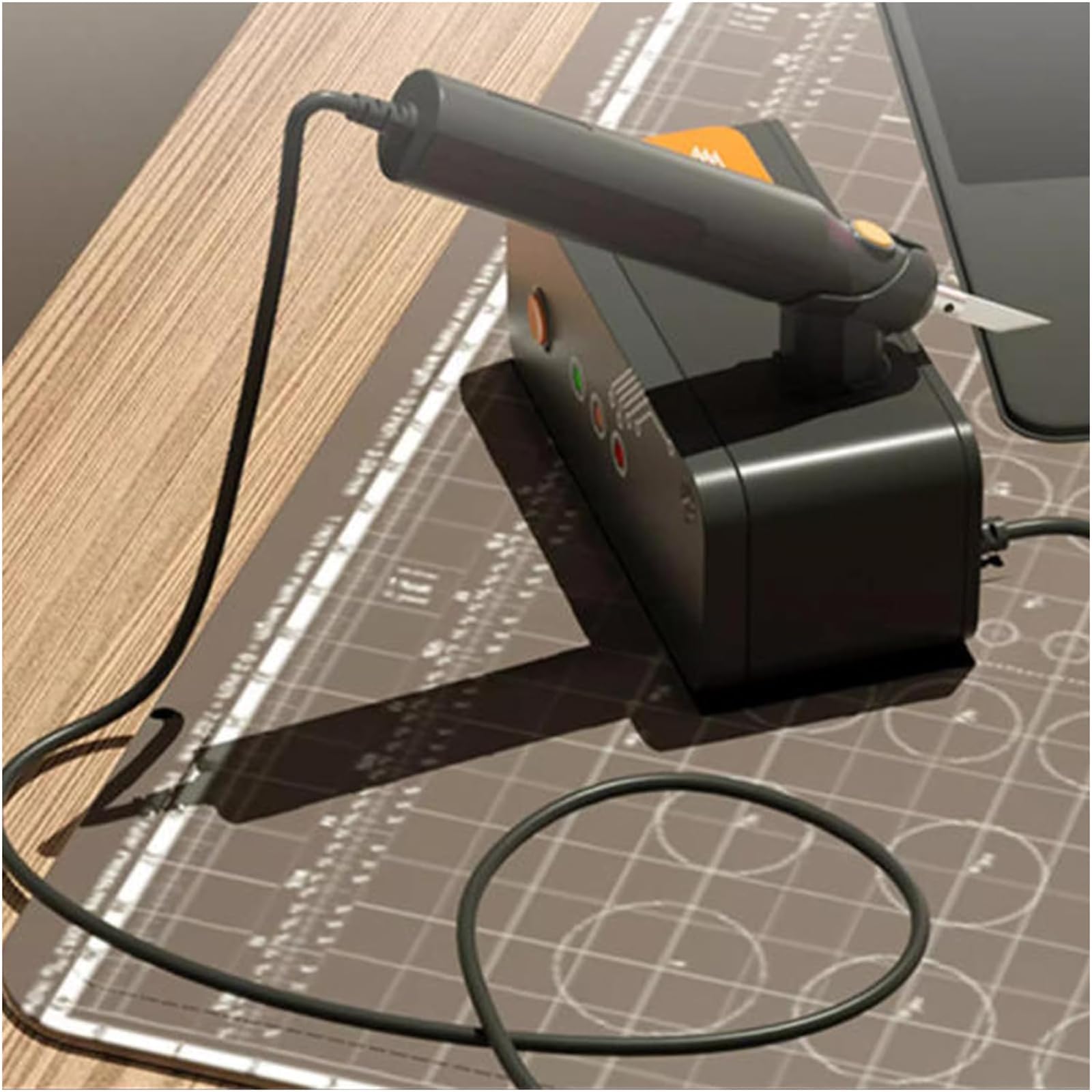 Ultraschallschneidemesser, 30 W, Handschneidewerkzeug mit 25 Ersatzklingen für Präzisionsschneiden von Kunststoff-, Acryl- und Kohlefaserplatten