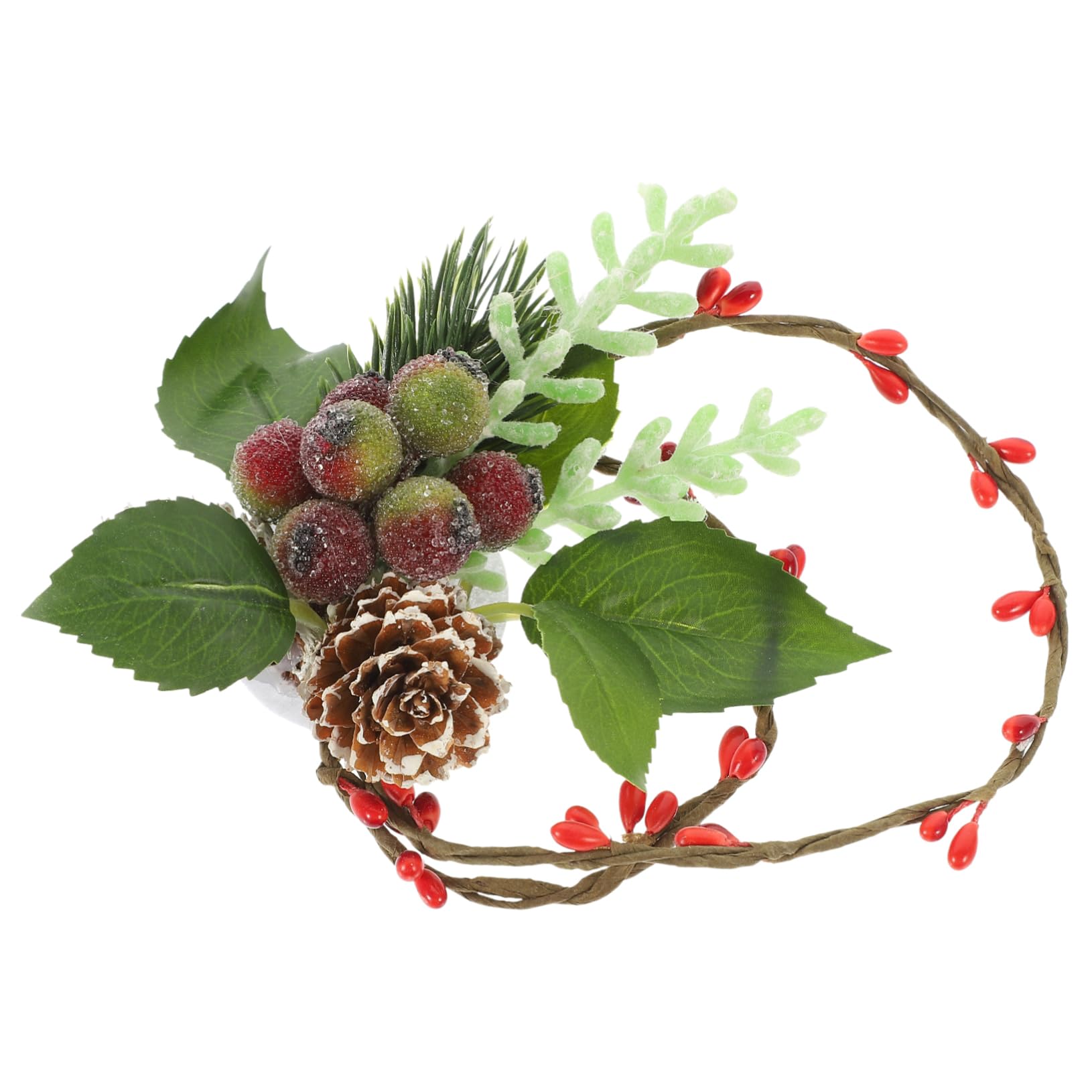 PRETYZOOM Christmas Mini Wreath Hanging Ornament Faux and Ring Decoration for Xmas and Holiday Decor for Mini and Garland Decoration