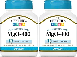 21st Century mgO 400 mg Tablets, 90 Count, Assorted (Pack of 2)