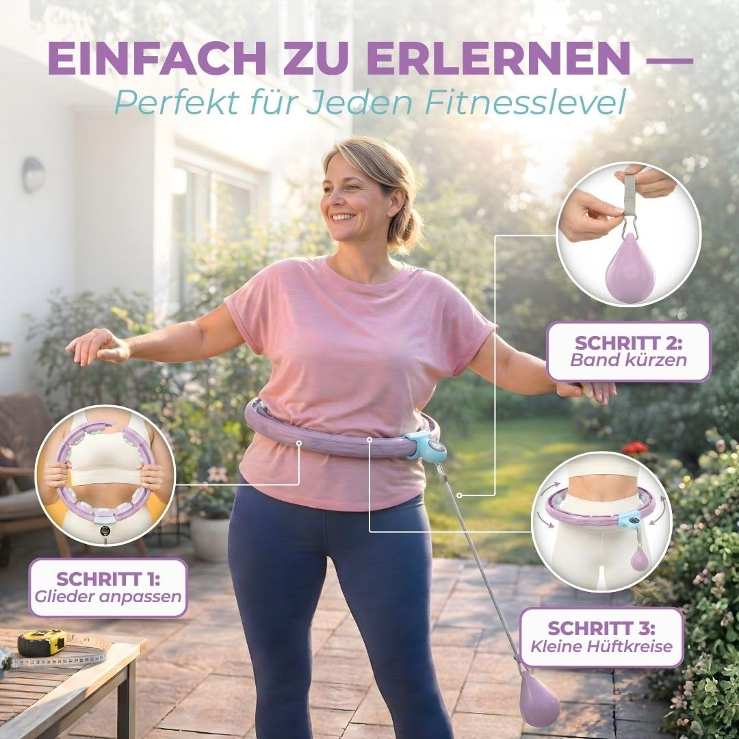 Swiss Activa+ Leiser Hula-Hoop-Reifen mit Taillentrainer
