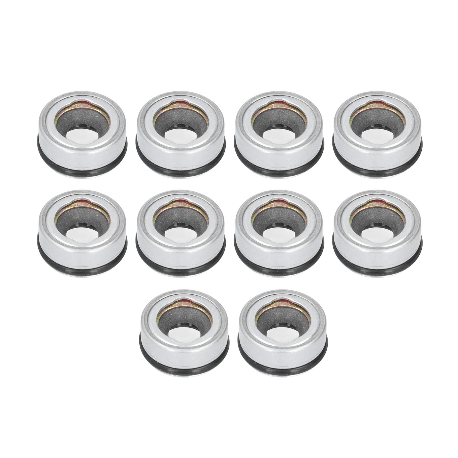 10 Sellos de Aceite para Compresor de A/C, Repuesto para Sanden SD508 SD709 SD7H15 SD7V16 7SB16C, Hechos de Caucho y Metal de Primera Calidad, Fácil Instalación, Reemplazo