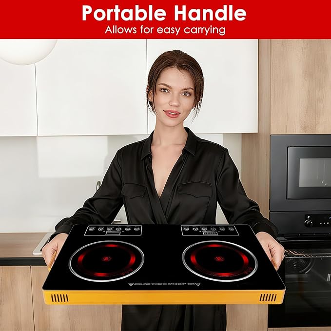 Estufa Vitrocerámica 2 Puestos 73x42x8 cm 110V miniatura 7