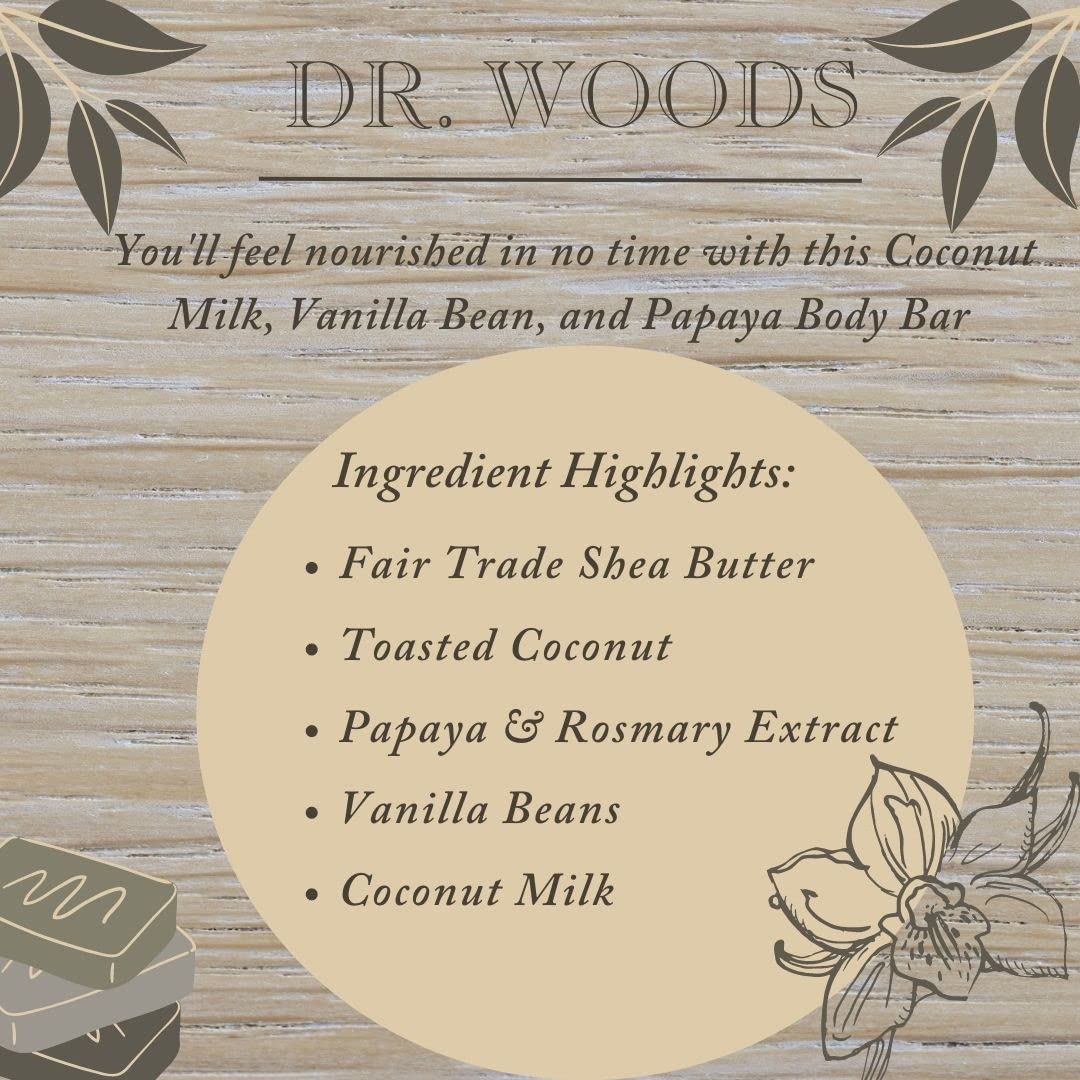 Dr. Woods Latte di cocco Burro di Karitè Sapone, 5,25 once (confezione da 6)