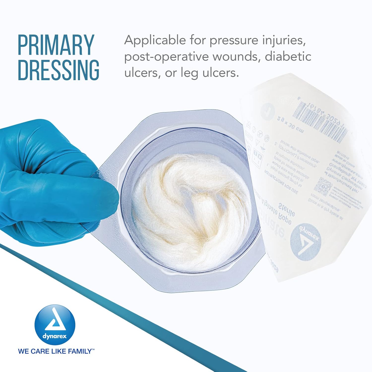 Dynarex Dynaginate Sterile Calcium Alginate Wound Dressing - 2gx30cm - 3029, 2g X 30cm, 60 Count